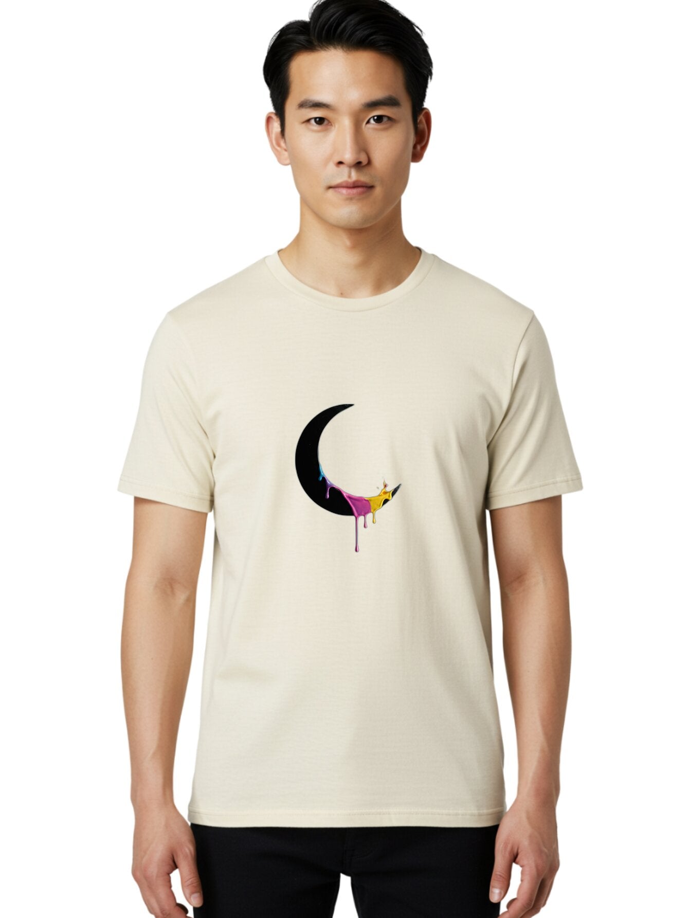 Crescent-Moon-Paint-Splash Men'S Graphic Tee, 100% Cotton, Comfortable Casual Summer Wear, Machine Washable, Vintage Camera, Old Camera, Antique Camera, Black Camera, Classic Photography, Photography Equipment, Nostalgic Device, Film Camera, Baq595 26
