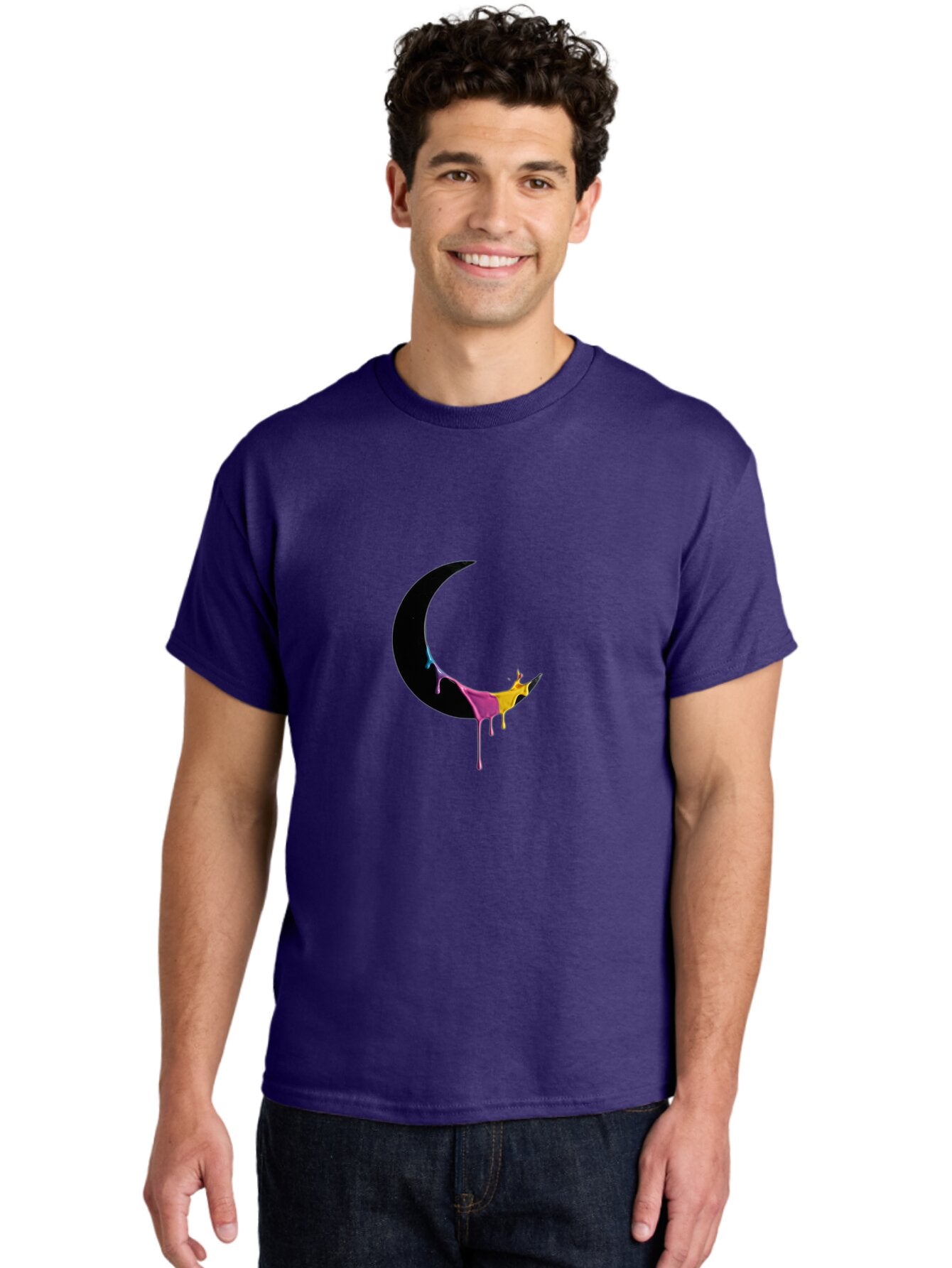 Crescent-Moon-Paint-Splash Men'S Graphic Tee, 100% Cotton, Comfortable Casual Summer Wear, Machine Washable, Vintage Camera, Old Camera, Antique Camera, Black Camera, Classic Photography, Photography Equipment, Nostalgic Device, Film Camera, Baq595 27