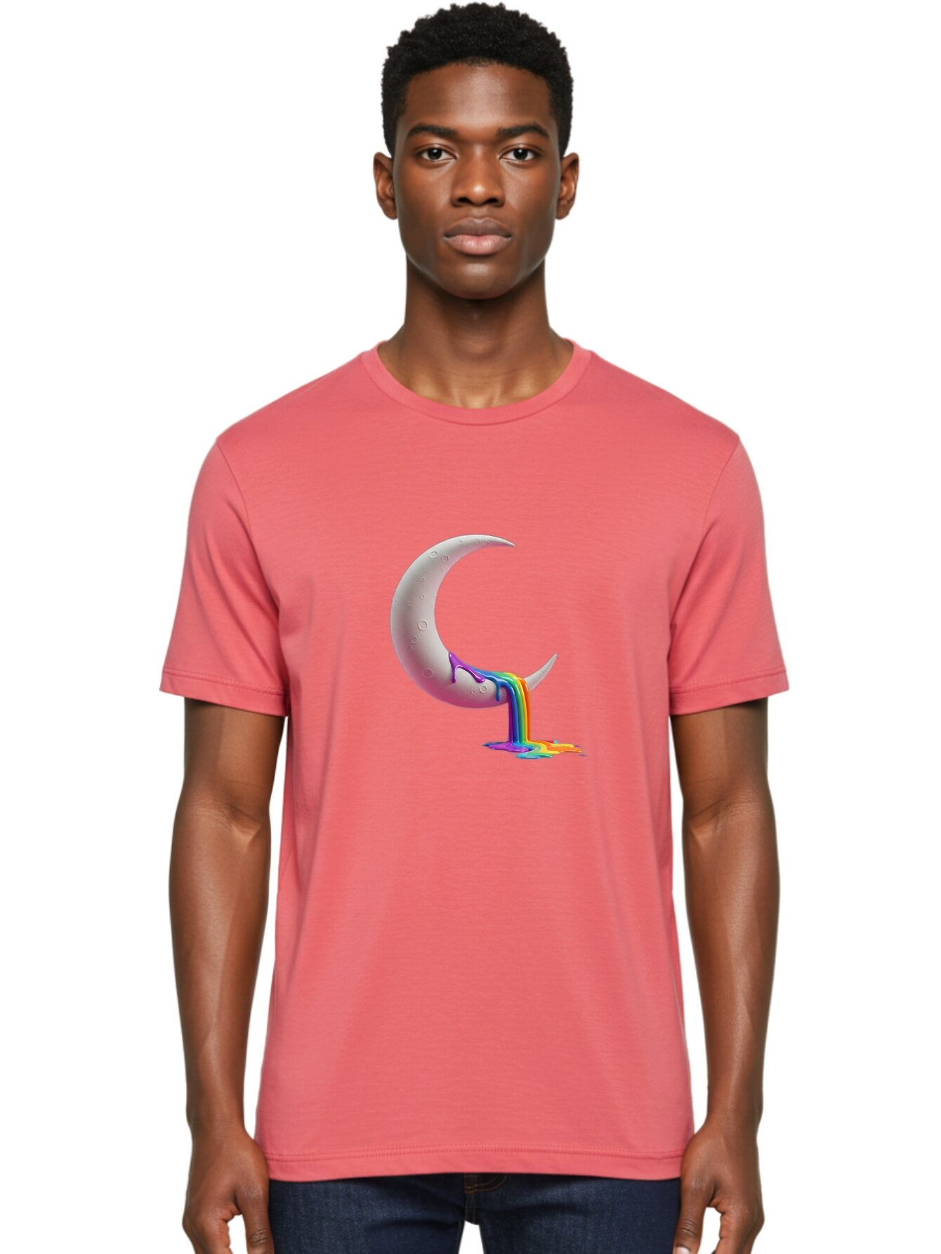 Crescent-Moon-With-Rainbow-Liquid Men'S Graphic Tee, 100% Cotton, Comfortable Casual Summer Wear, Machine Washable, Vintage Camera, Old Camera, Antique Camera, Black Camera, Classic Photography, Photography Equipment, Nostalgic Device, Baq596 20