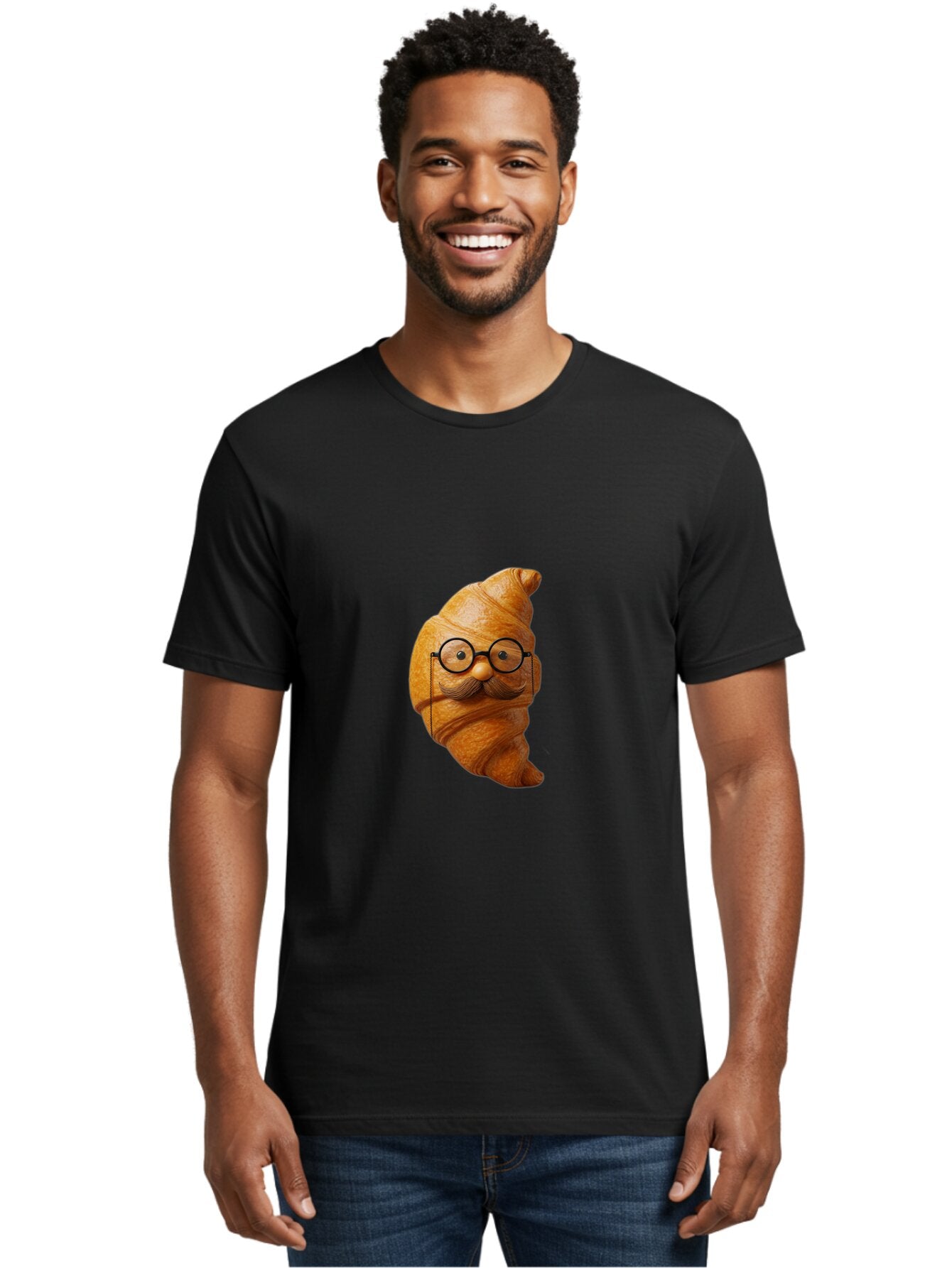 Croissant-Character Men'S Graphic Tee, 100% Cotton, Comfortable Casual Summer Wear, Machine Washable, Vintage Camera, Old Camera, Antique Camera, Black Camera, Classic Photography, Photography Equipment, Nostalgic Device, Film Camera, Baq601 30