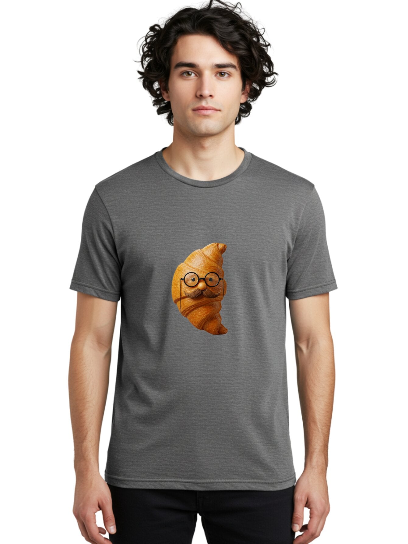 Croissant-Character Men'S Graphic Tee, 100% Cotton, Comfortable Casual Summer Wear, Machine Washable, Vintage Camera, Old Camera, Antique Camera, Black Camera, Classic Photography, Photography Equipment, Nostalgic Device, Film Camera, Baq601 27