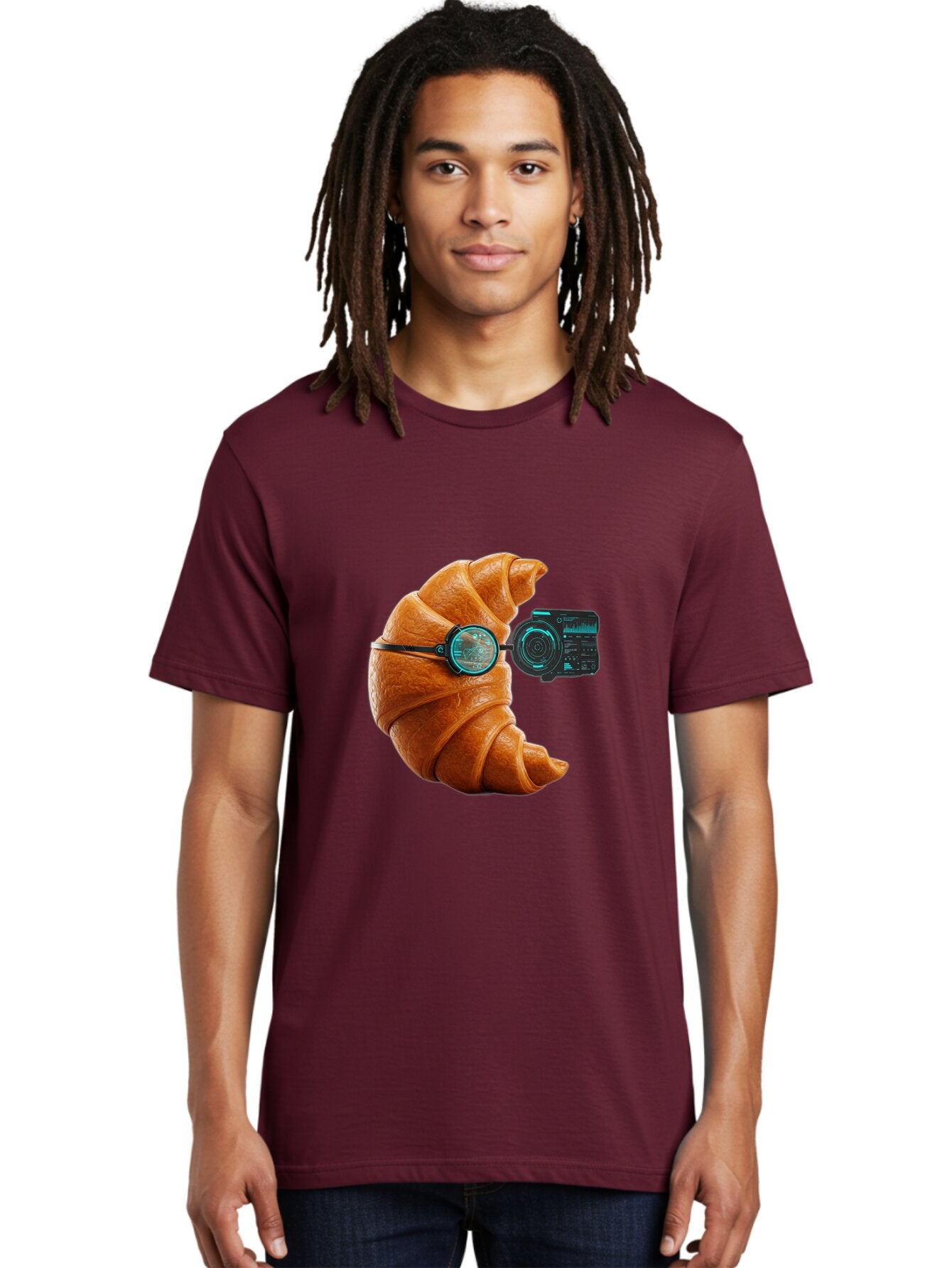 Croissant-With-Camera Men'S Graphic Tee, 100% Cotton, Comfortable Casual Summer Wear, Machine Washable, Vintage Camera, Old Camera, Antique Camera, Black Camera, Classic Photography, Photography Equipment, Nostalgic Device, Film Camera, Baq604 29