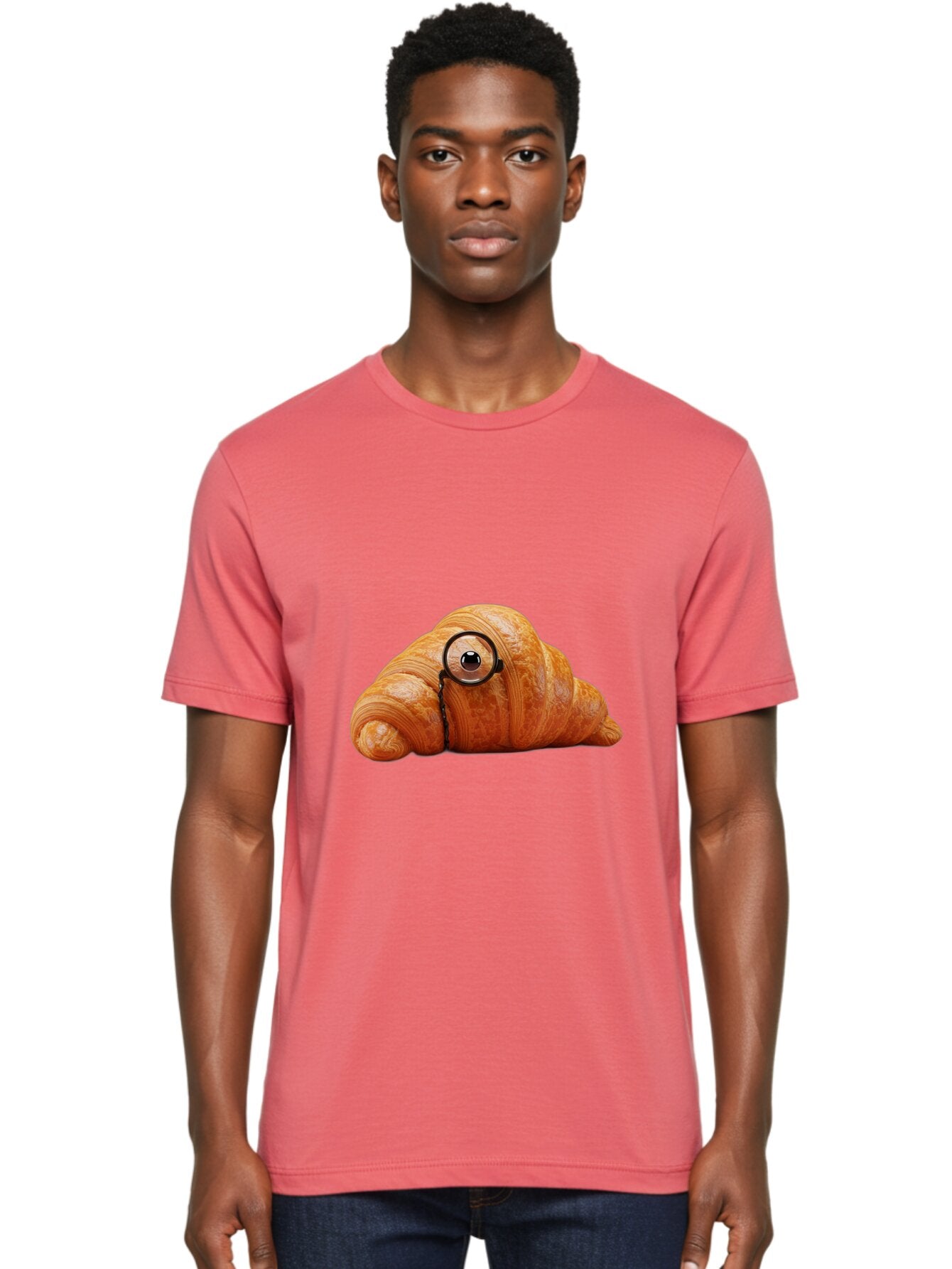Croissant-With-Eyeglasses Men'S Graphic Tee, 100% Cotton, Comfortable Casual Summer Wear, Machine Washable, Vintage Camera, Old Camera, Antique Camera, Black Camera, Classic Photography, Photography Equipment, Nostalgic Device, Film Camera, Baq605 20