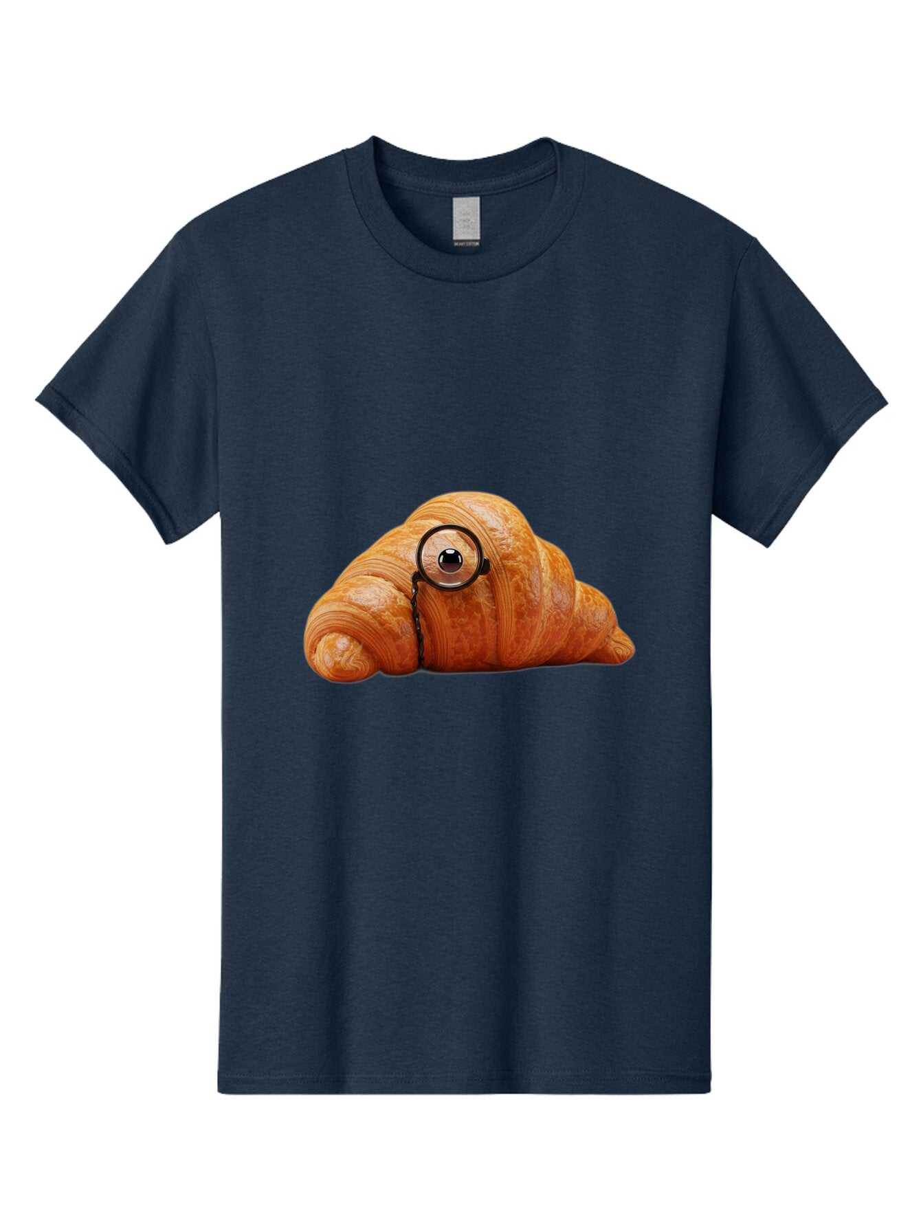 Croissant-With-Eyeglasses Men'S Graphic Tee, 100% Cotton, Comfortable Casual Summer Wear, Machine Washable, Vintage Camera, Old Camera, Antique Camera, Black Camera, Classic Photography, Photography Equipment, Nostalgic Device, Film Camera, Baq605 7