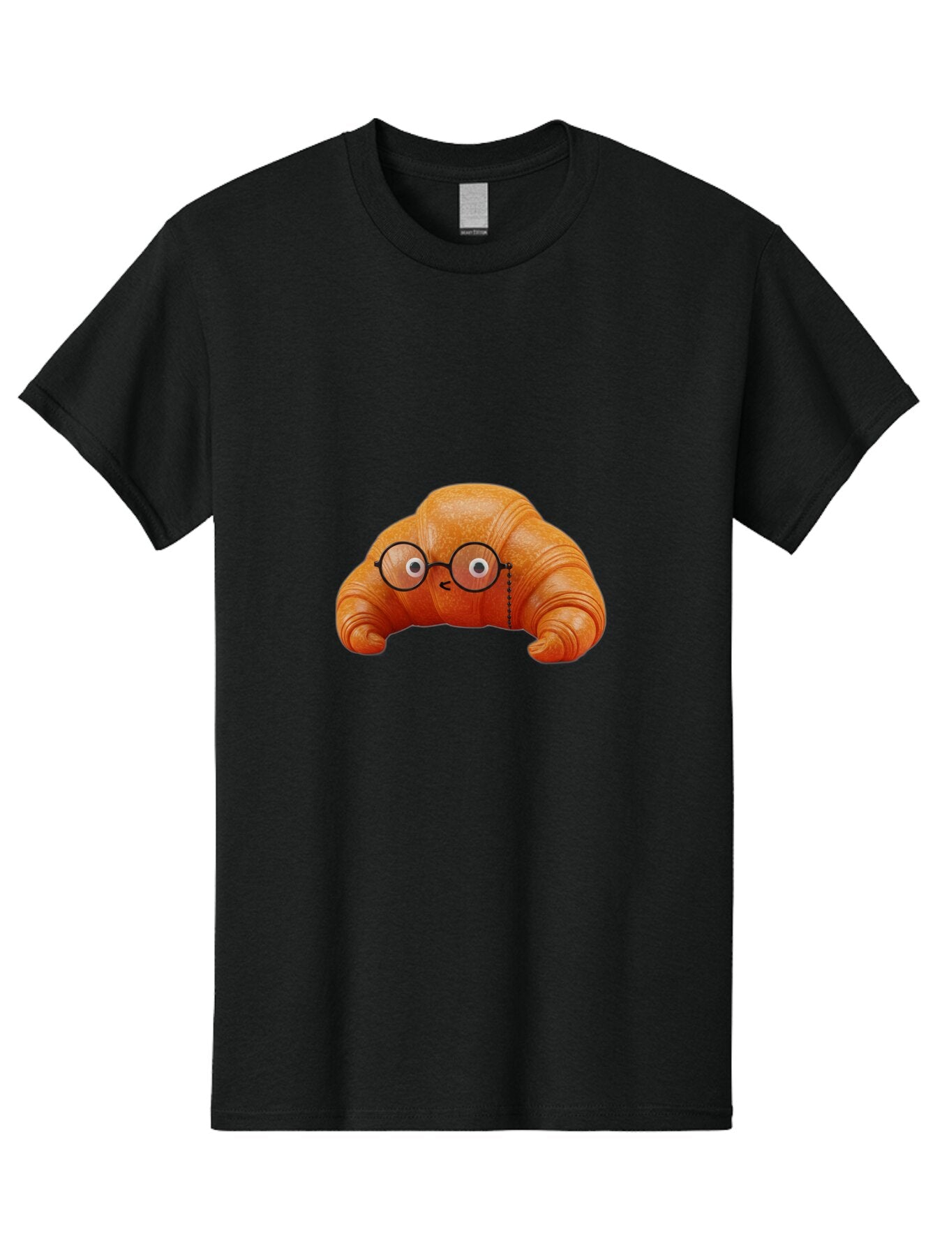 Croissant-With-Glasses-1 Men'S Graphic Tee, 100% Cotton, Comfortable Casual Summer Wear, Machine Washable, Vintage Camera, Old Camera, Antique Camera, Black Camera, Classic Photography, Photography Equipment, Nostalgic Device, Film Camera, Baq606 3