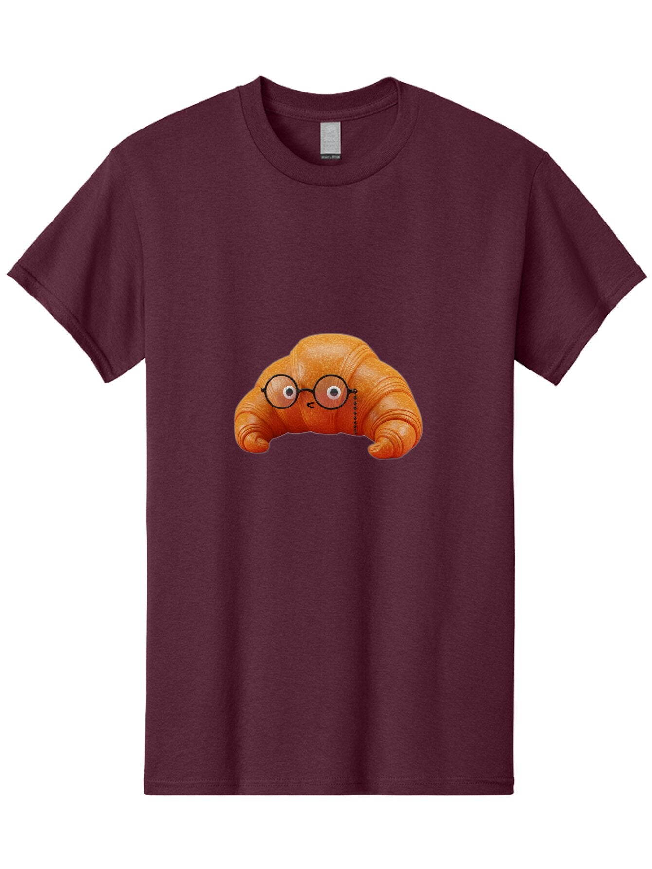 Croissant-With-Glasses-1 Men'S Graphic Tee, 100% Cotton, Comfortable Casual Summer Wear, Machine Washable, Vintage Camera, Old Camera, Antique Camera, Black Camera, Classic Photography, Photography Equipment, Nostalgic Device, Film Camera, Baq606 2