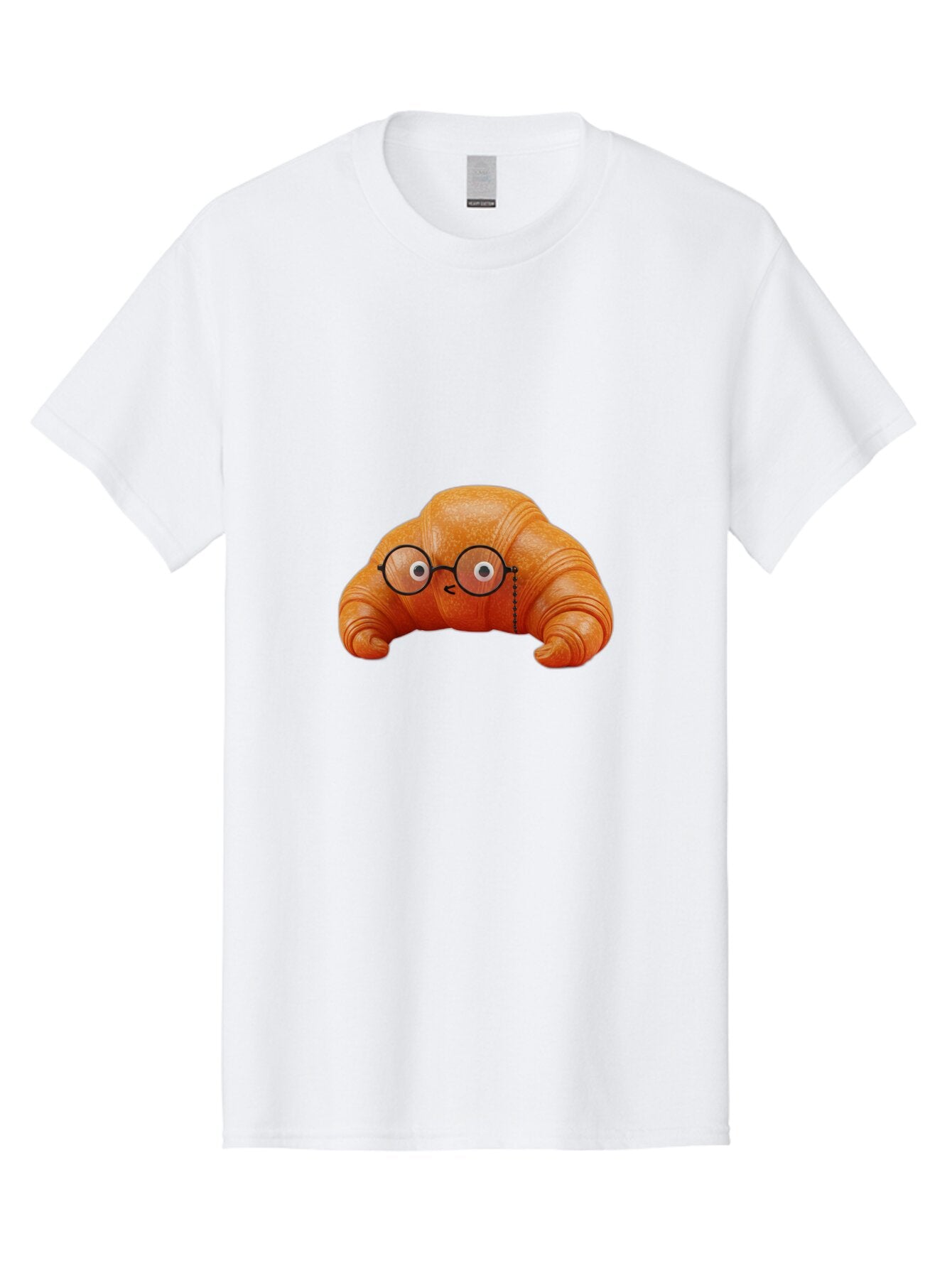 Croissant-With-Glasses-1 Men'S Graphic Tee, 100% Cotton, Comfortable Casual Summer Wear, Machine Washable, Vintage Camera, Old Camera, Antique Camera, Black Camera, Classic Photography, Photography Equipment, Nostalgic Device, Film Camera, Baq606 8