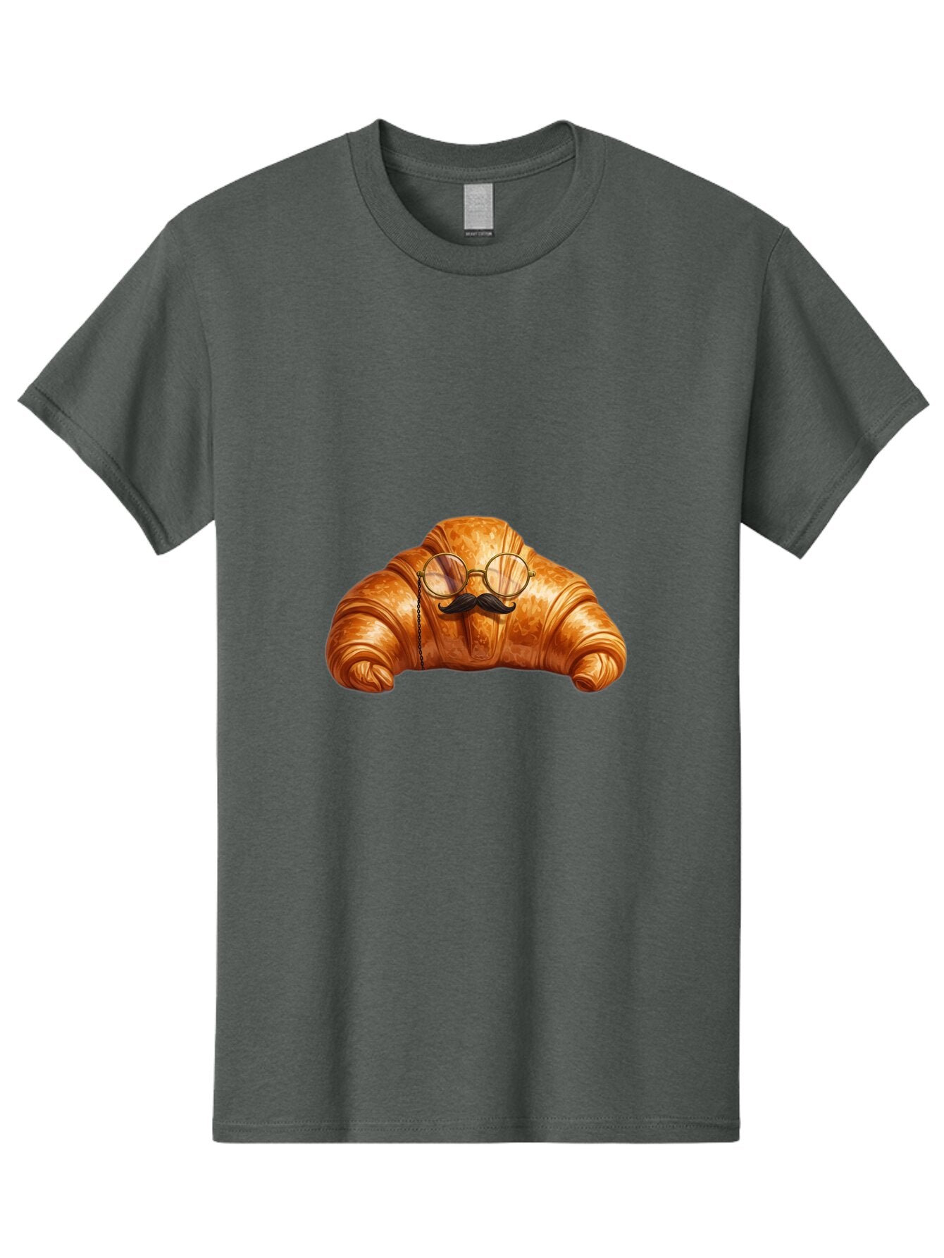Croissant-With-Glasses-And-Mustache Men'S Graphic Tee, 100% Cotton, Comfortable Casual Summer Wear, Machine Washable, Vintage Camera, Old Camera, Antique Camera, Black Camera, Classic Photography, Photography Equipment, Nostalgic Device, Baq607 3