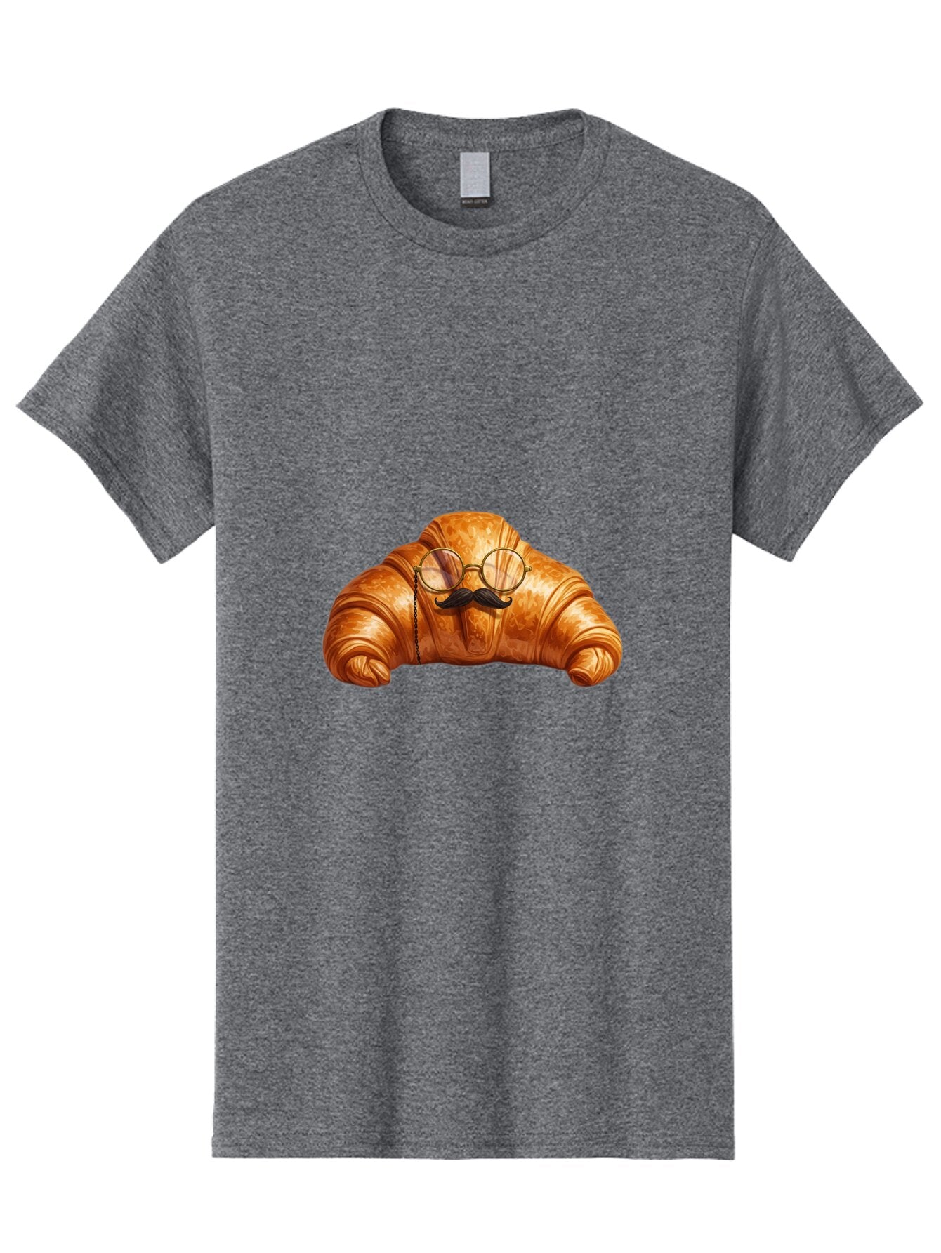Croissant-With-Glasses-And-Mustache Men'S Graphic Tee, 100% Cotton, Comfortable Casual Summer Wear, Machine Washable, Vintage Camera, Old Camera, Antique Camera, Black Camera, Classic Photography, Photography Equipment, Nostalgic Device, Baq607 6