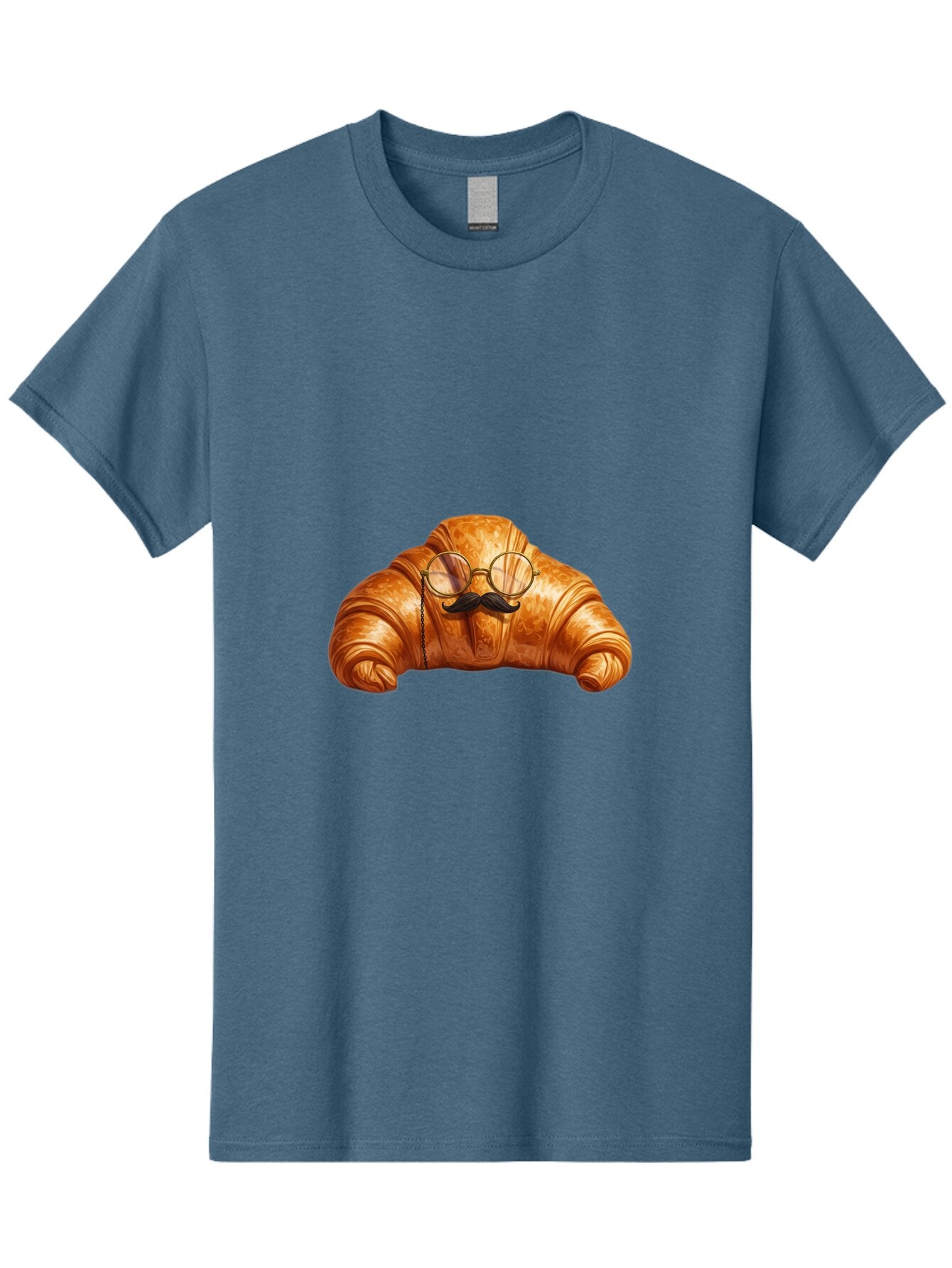 Croissant-With-Glasses-And-Mustache Men'S Graphic Tee, 100% Cotton, Comfortable Casual Summer Wear, Machine Washable, Vintage Camera, Old Camera, Antique Camera, Black Camera, Classic Photography, Photography Equipment, Nostalgic Device, Baq607 13
