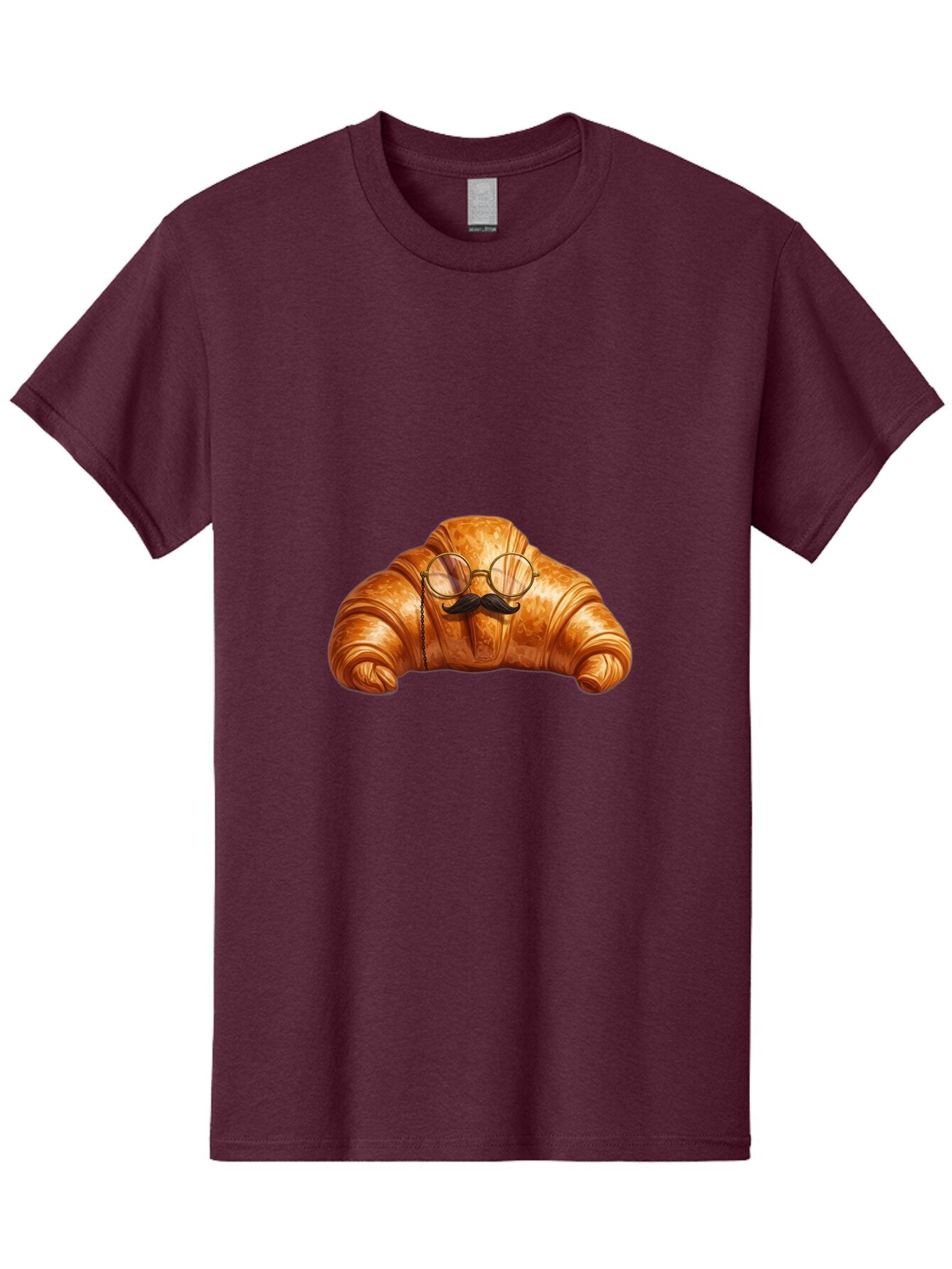 Croissant-With-Glasses-And-Mustache Men'S Graphic Tee, 100% Cotton, Comfortable Casual Summer Wear, Machine Washable, Vintage Camera, Old Camera, Antique Camera, Black Camera, Classic Photography, Photography Equipment, Nostalgic Device, Baq607 2