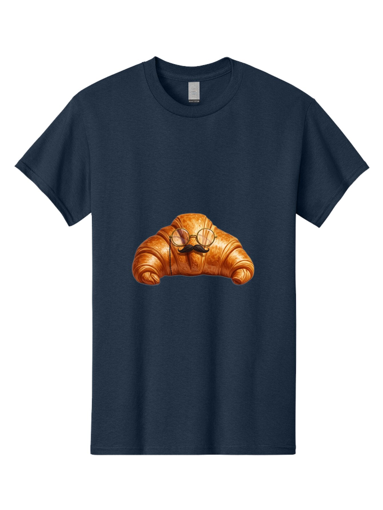 Croissant-With-Glasses-And-Mustache Men'S Graphic Tee, 100% Cotton, Comfortable Casual Summer Wear, Machine Washable, Vintage Camera, Old Camera, Antique Camera, Black Camera, Classic Photography, Photography Equipment, Nostalgic Device, Baq607 12
