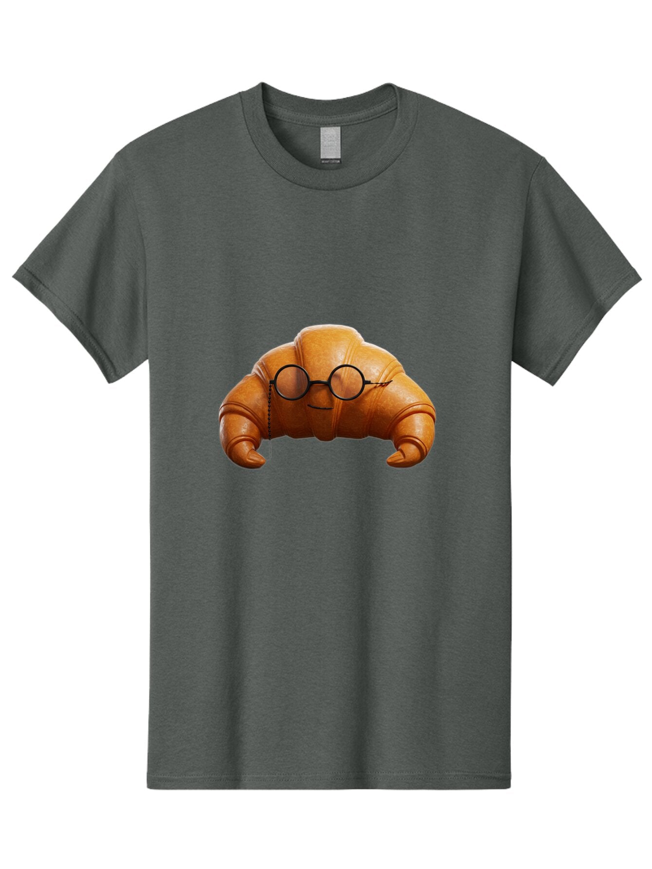 Croissant-With-Glasses Men'S Graphic Tee, 100% Cotton, Comfortable Casual Summer Wear, Machine Washable, Vintage Camera, Old Camera, Antique Camera, Black Camera, Classic Photography, Photography Equipment, Nostalgic Device, Film Camera, Baq608 5