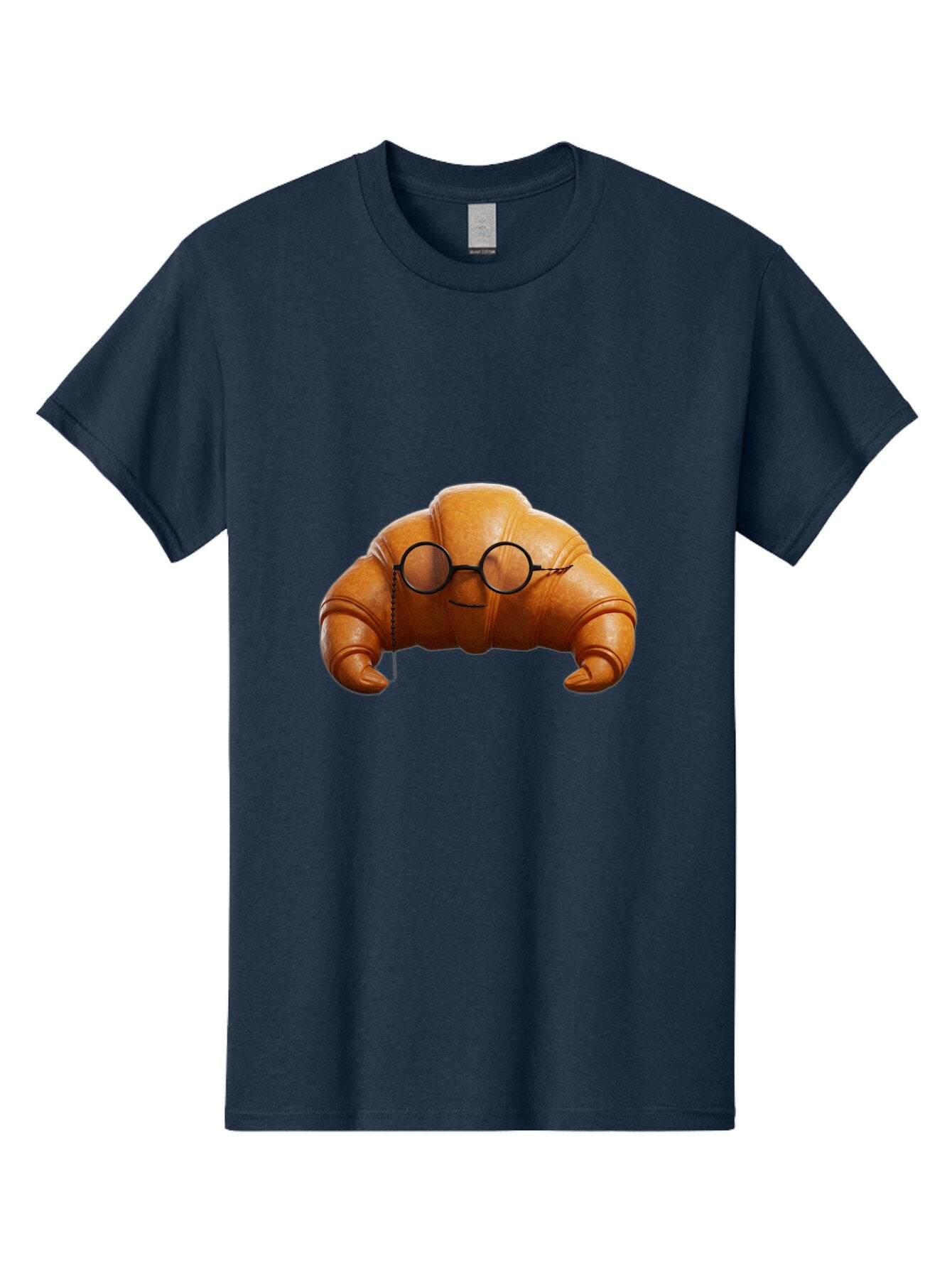 Croissant-With-Glasses Men'S Graphic Tee, 100% Cotton, Comfortable Casual Summer Wear, Machine Washable, Vintage Camera, Old Camera, Antique Camera, Black Camera, Classic Photography, Photography Equipment, Nostalgic Device, Film Camera, Baq608 8