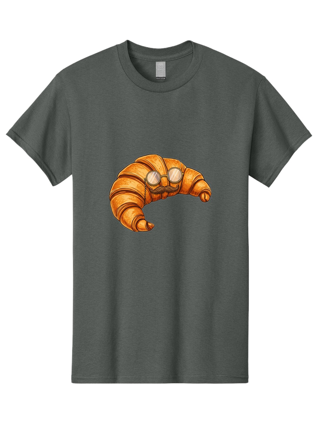 Croissant-With-Mustache-And-Glasses-1 Men'S Graphic Tee, 100% Cotton, Comfortable Casual Summer Wear, Machine Washable, Vintage Camera, Old Camera, Antique Camera, Black Camera, Classic Photography, Photography Equipment, Nostalgic Device, Baq609 8