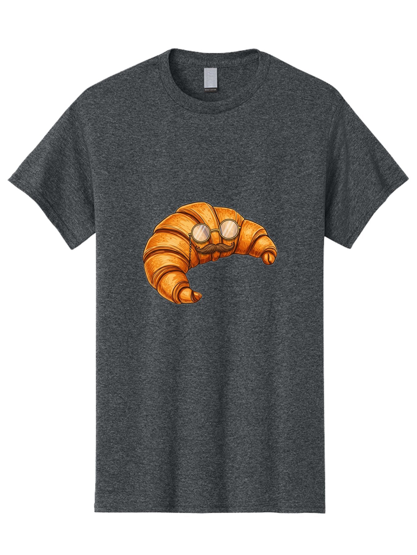 Croissant-With-Mustache-And-Glasses-1 Men'S Graphic Tee, 100% Cotton, Comfortable Casual Summer Wear, Machine Washable, Vintage Camera, Old Camera, Antique Camera, Black Camera, Classic Photography, Photography Equipment, Nostalgic Device, Baq609 14