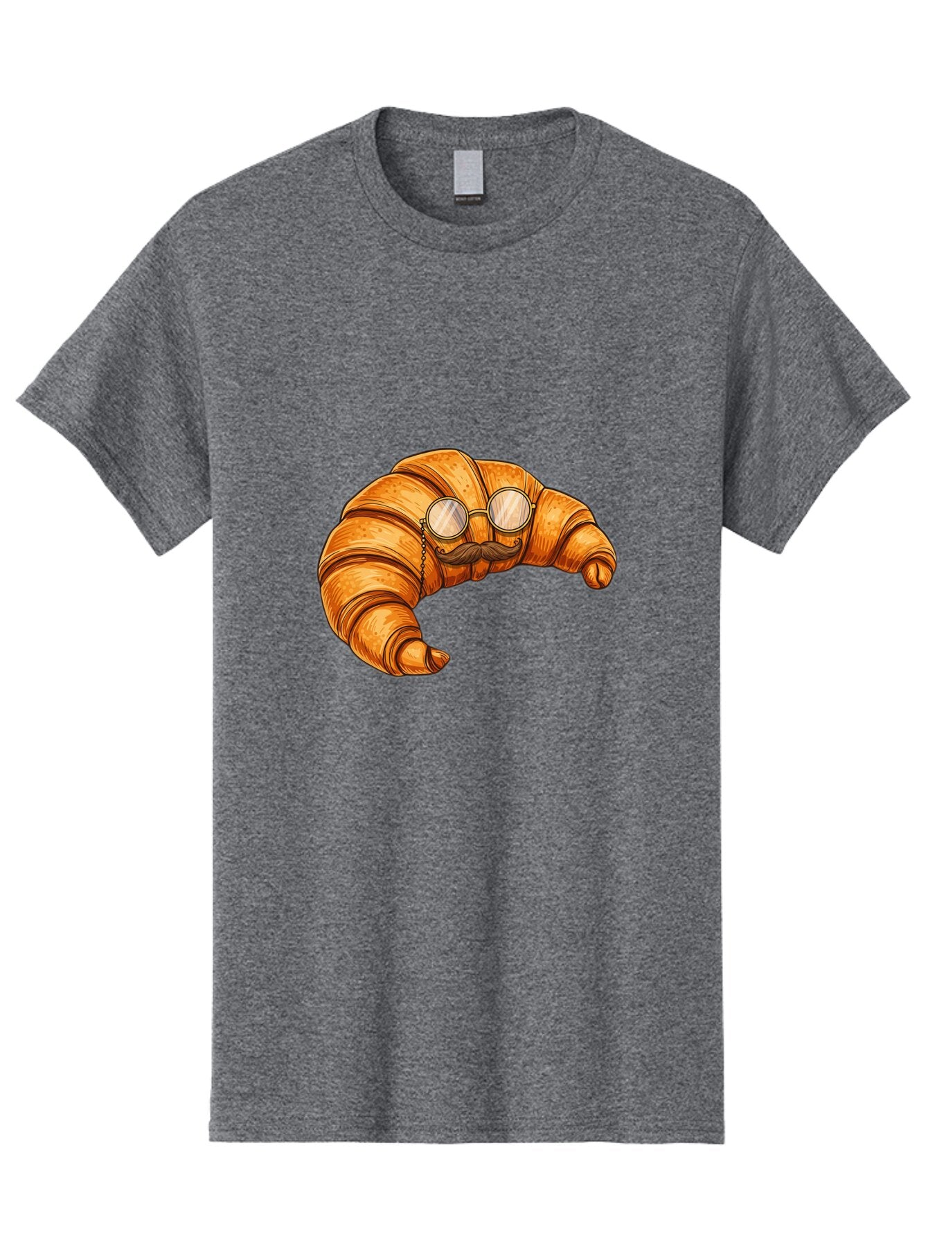 Croissant-With-Mustache-And-Glasses-1 Men'S Graphic Tee, 100% Cotton, Comfortable Casual Summer Wear, Machine Washable, Vintage Camera, Old Camera, Antique Camera, Black Camera, Classic Photography, Photography Equipment, Nostalgic Device, Baq609 10