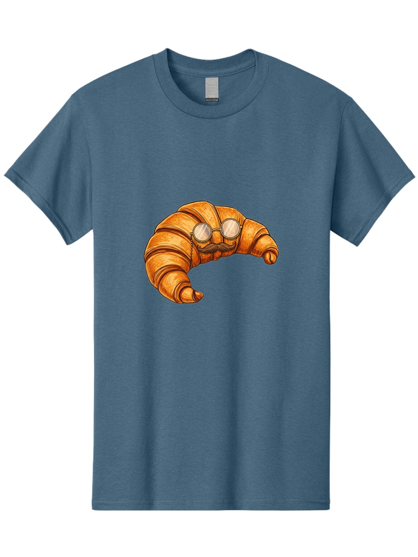 Croissant-With-Mustache-And-Glasses-1 Men'S Graphic Tee, 100% Cotton, Comfortable Casual Summer Wear, Machine Washable, Vintage Camera, Old Camera, Antique Camera, Black Camera, Classic Photography, Photography Equipment, Nostalgic Device, Baq609 6