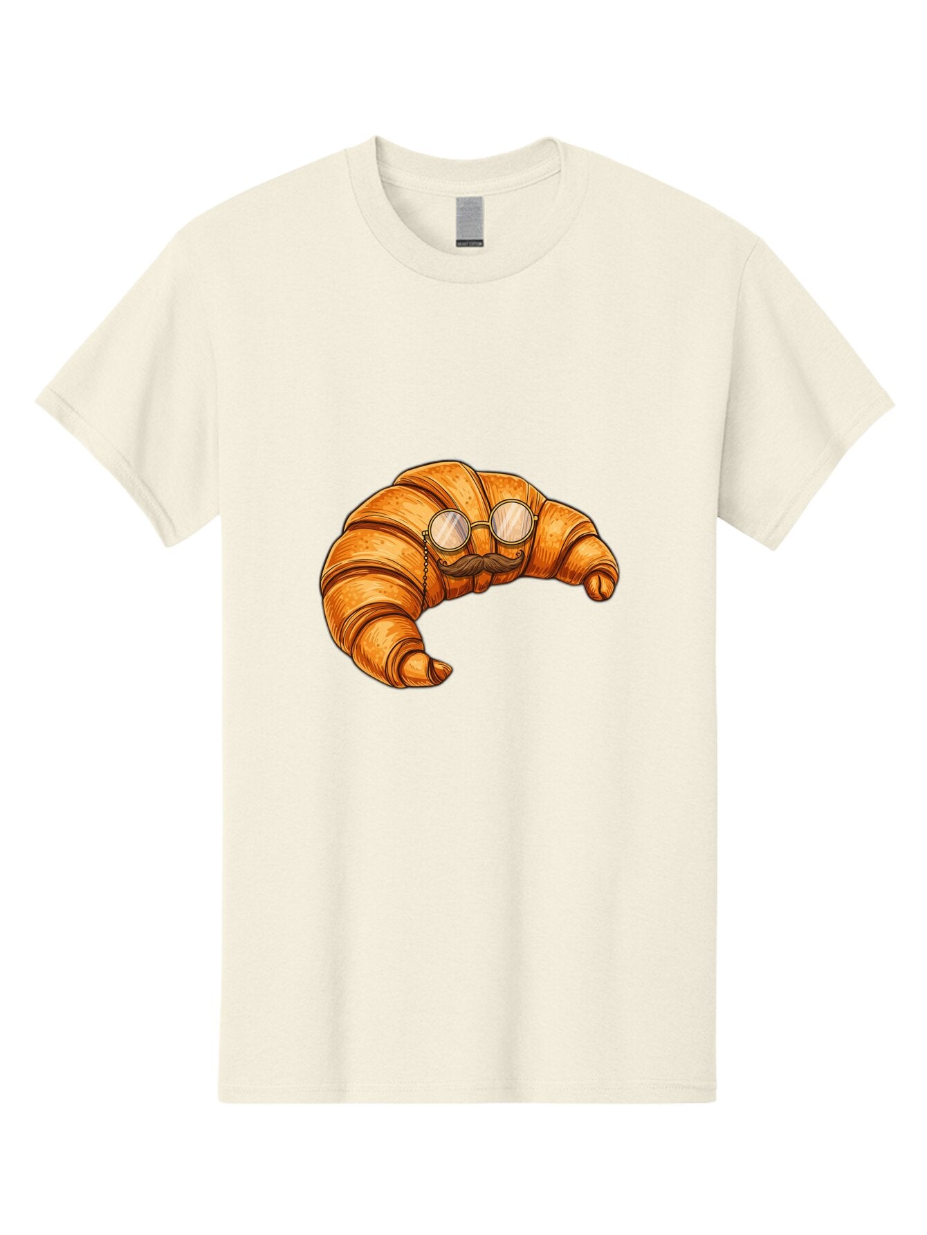 Croissant-With-Mustache-And-Glasses-1 Men'S Graphic Tee, 100% Cotton, Comfortable Casual Summer Wear, Machine Washable, Vintage Camera, Old Camera, Antique Camera, Black Camera, Classic Photography, Photography Equipment, Nostalgic Device, Baq609 5