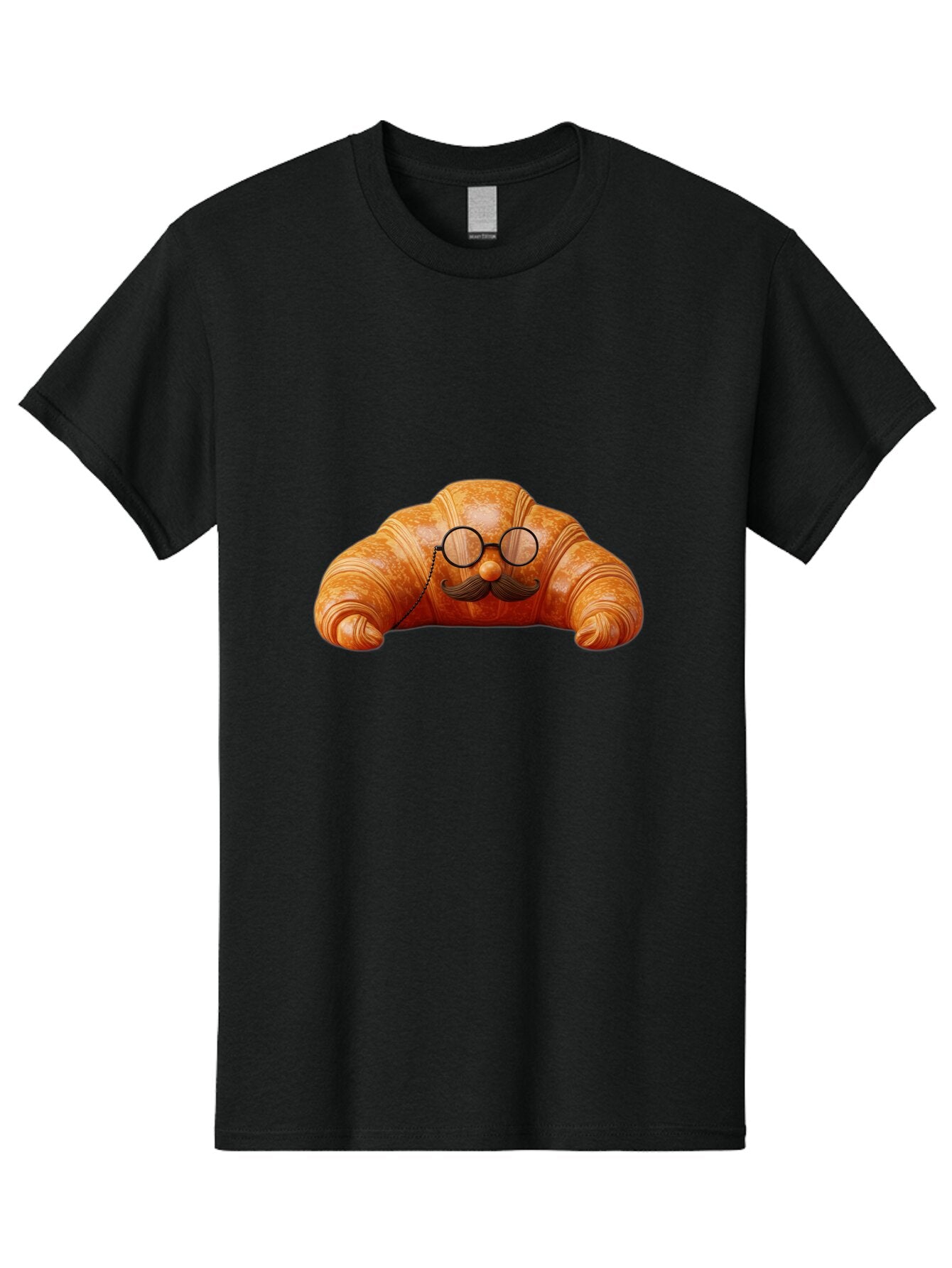 Croissant-With-Mustache-And-Glasses Men'S Graphic Tee, 100% Cotton, Comfortable Casual Summer Wear, Machine Washable, Vintage Camera, Old Camera, Antique Camera, Black Camera, Classic Photography, Photography Equipment, Nostalgic Device, Baq610 5