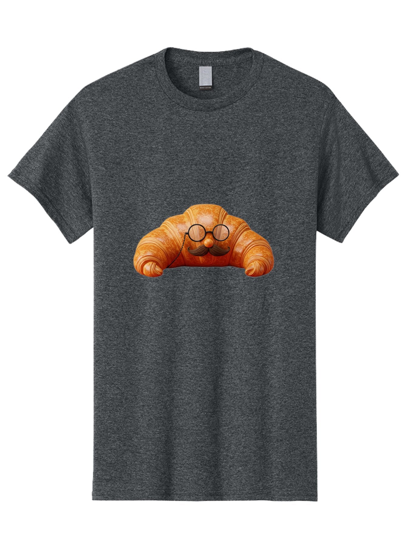 Croissant-With-Mustache-And-Glasses Men'S Graphic Tee, 100% Cotton, Comfortable Casual Summer Wear, Machine Washable, Vintage Camera, Old Camera, Antique Camera, Black Camera, Classic Photography, Photography Equipment, Nostalgic Device, Baq610 8