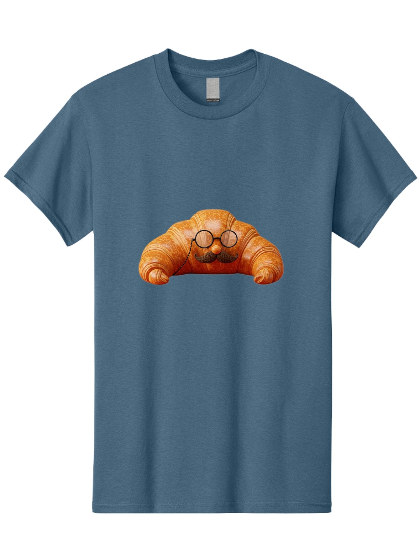 Croissant-With-Mustache-And-Glasses Men'S Graphic Tee, 100% Cotton, Comfortable Casual Summer Wear, Machine Washable, Vintage Camera, Old Camera, Antique Camera, Black Camera, Classic Photography, Photography Equipment, Nostalgic Device, Baq610 3