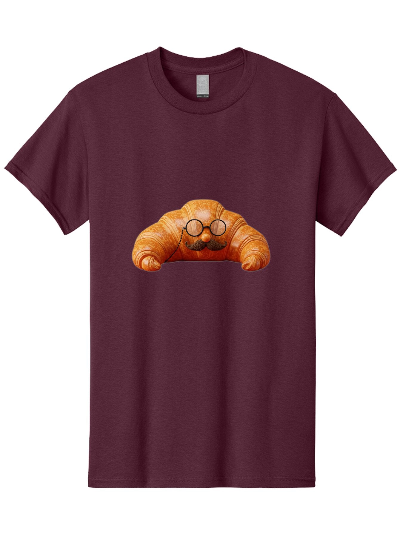 Croissant-With-Mustache-And-Glasses Men'S Graphic Tee, 100% Cotton, Comfortable Casual Summer Wear, Machine Washable, Vintage Camera, Old Camera, Antique Camera, Black Camera, Classic Photography, Photography Equipment, Nostalgic Device, Baq610 6