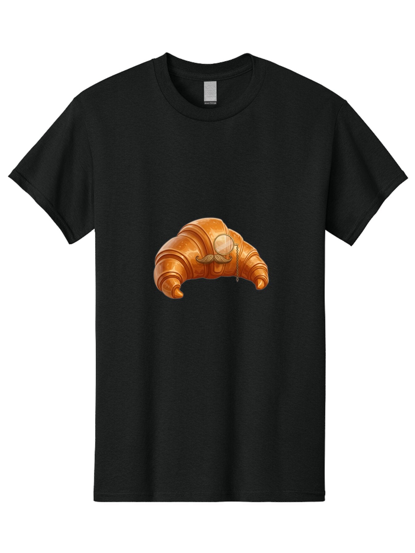 Croissant-With-Mustache Men'S Graphic Tee, 100% Cotton, Comfortable Casual Summer Wear, Machine Washable, Vintage Camera, Old Camera, Antique Camera, Black Camera, Classic Photography, Photography Equipment, Nostalgic Device, Film Camera, Baq611 3