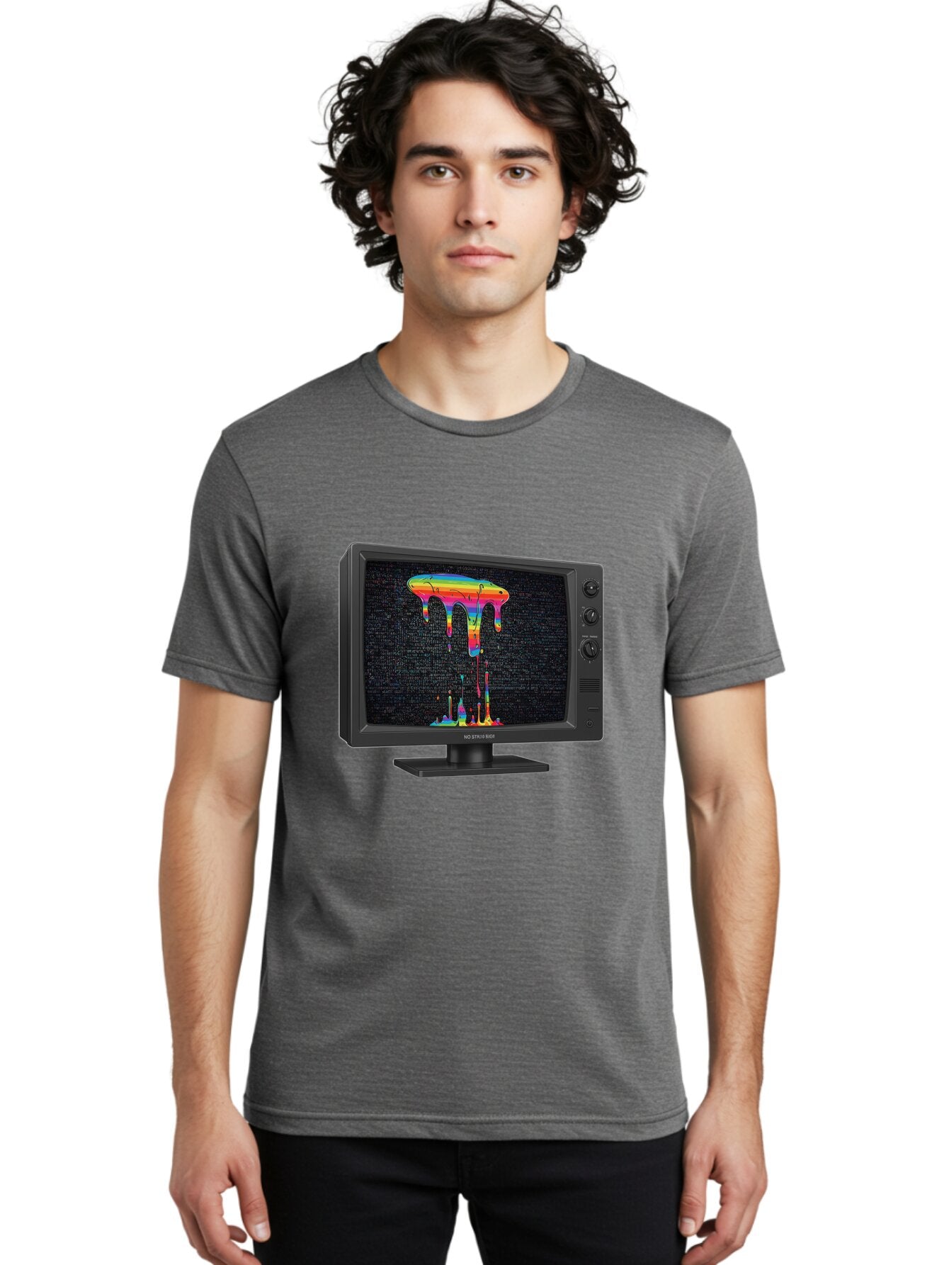 Crt-Tv-Screen Men'S Graphic Tee, 100% Cotton, Comfortable Casual Summer Wear, Machine Washable, Vintage Camera, Old Camera, Antique Camera, Black Camera, Classic Photography, Photography Equipment, Nostalgic Device, Film Camera, Camera Art Baq613 30