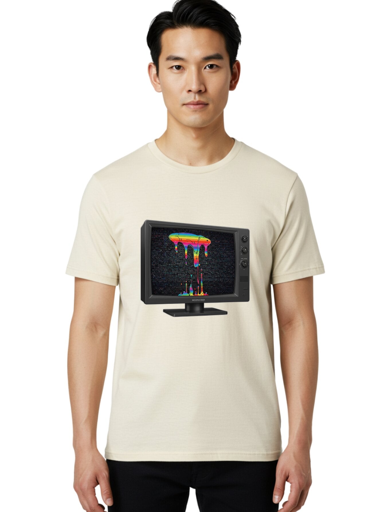 Crt-Tv-Screen Men'S Graphic Tee, 100% Cotton, Comfortable Casual Summer Wear, Machine Washable, Vintage Camera, Old Camera, Antique Camera, Black Camera, Classic Photography, Photography Equipment, Nostalgic Device, Film Camera, Camera Art Baq613 22