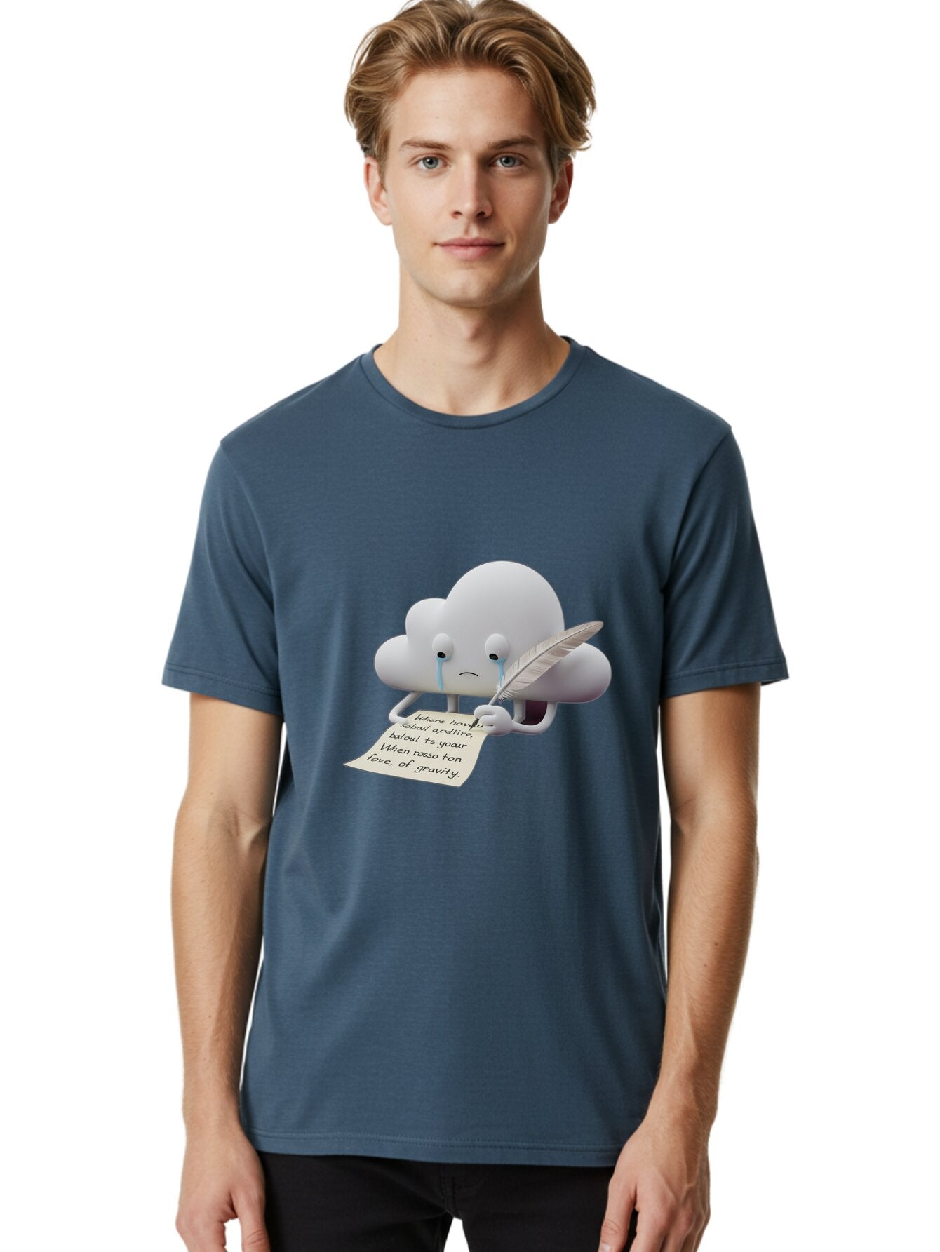 Crying-Cloud-Writing-Poem Men'S Graphic Tee, 100% Cotton, Comfortable Casual Summer Wear, Machine Washable, Vintage Camera, Old Camera, Antique Camera, Black Camera, Classic Photography, Photography Equipment, Nostalgic Device, Film Camera, Baq616 20