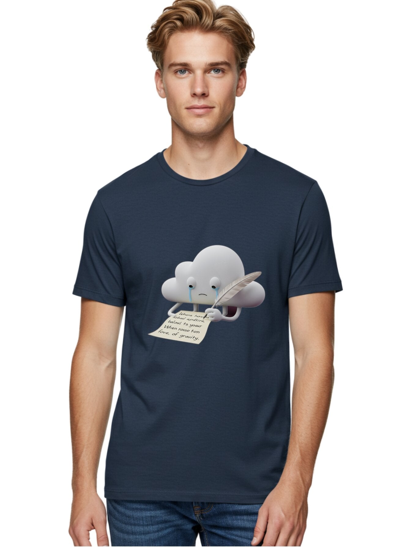 Crying-Cloud-Writing-Poem Men'S Graphic Tee, 100% Cotton, Comfortable Casual Summer Wear, Machine Washable, Vintage Camera, Old Camera, Antique Camera, Black Camera, Classic Photography, Photography Equipment, Nostalgic Device, Film Camera, Baq616 16