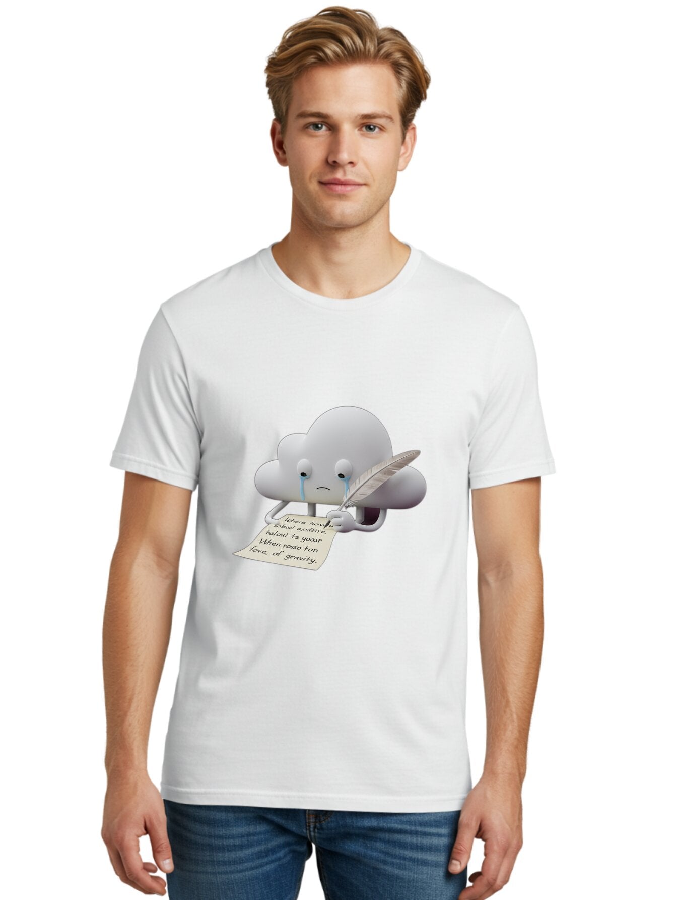 Crying-Cloud-Writing-Poem Men'S Graphic Tee, 100% Cotton, Comfortable Casual Summer Wear, Machine Washable, Vintage Camera, Old Camera, Antique Camera, Black Camera, Classic Photography, Photography Equipment, Nostalgic Device, Film Camera, Baq616 22