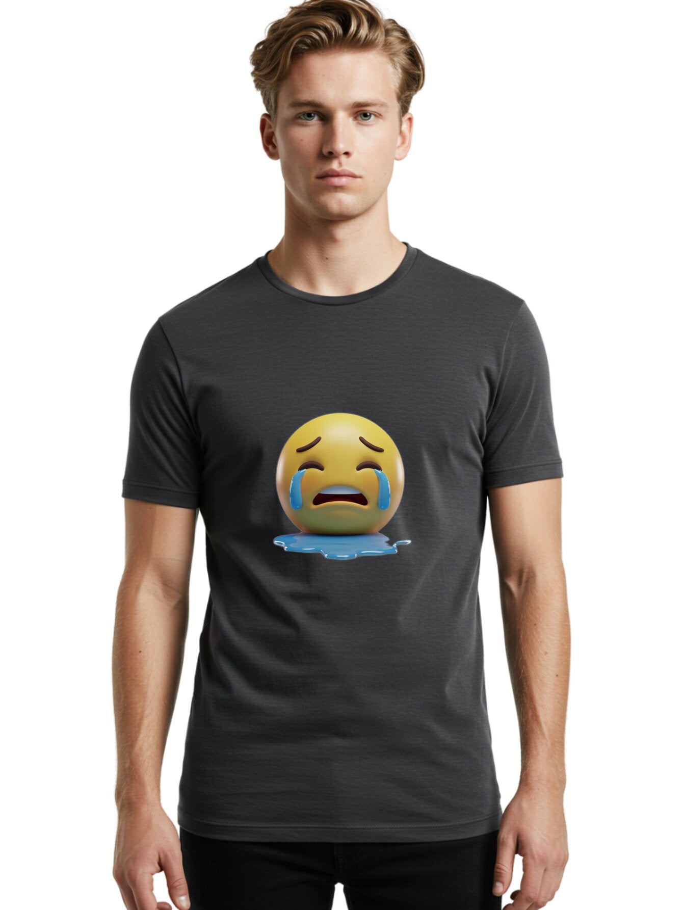 Crying-Emoji-2 Men'S Graphic Tee, 100% Cotton, Comfortable Casual Summer Wear, Machine Washable, Vintage Camera, Old Camera, Antique Camera, Black Camera, Classic Photography, Photography Equipment, Nostalgic Device, Film Camera, Camera Art Baq619 27