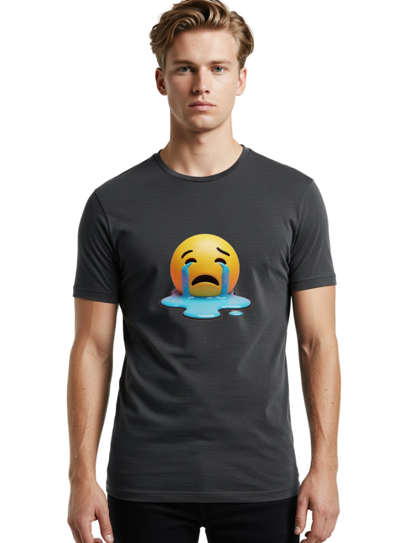 Crying-Face-1 Men'S Graphic Tee, 100% Cotton, Comfortable Casual Summer Wear, Machine Washable, Vintage Camera, Old Camera, Antique Camera, Black Camera, Classic Photography, Photography Equipment, Nostalgic Device, Film Camera, Camera Art Baq622 30