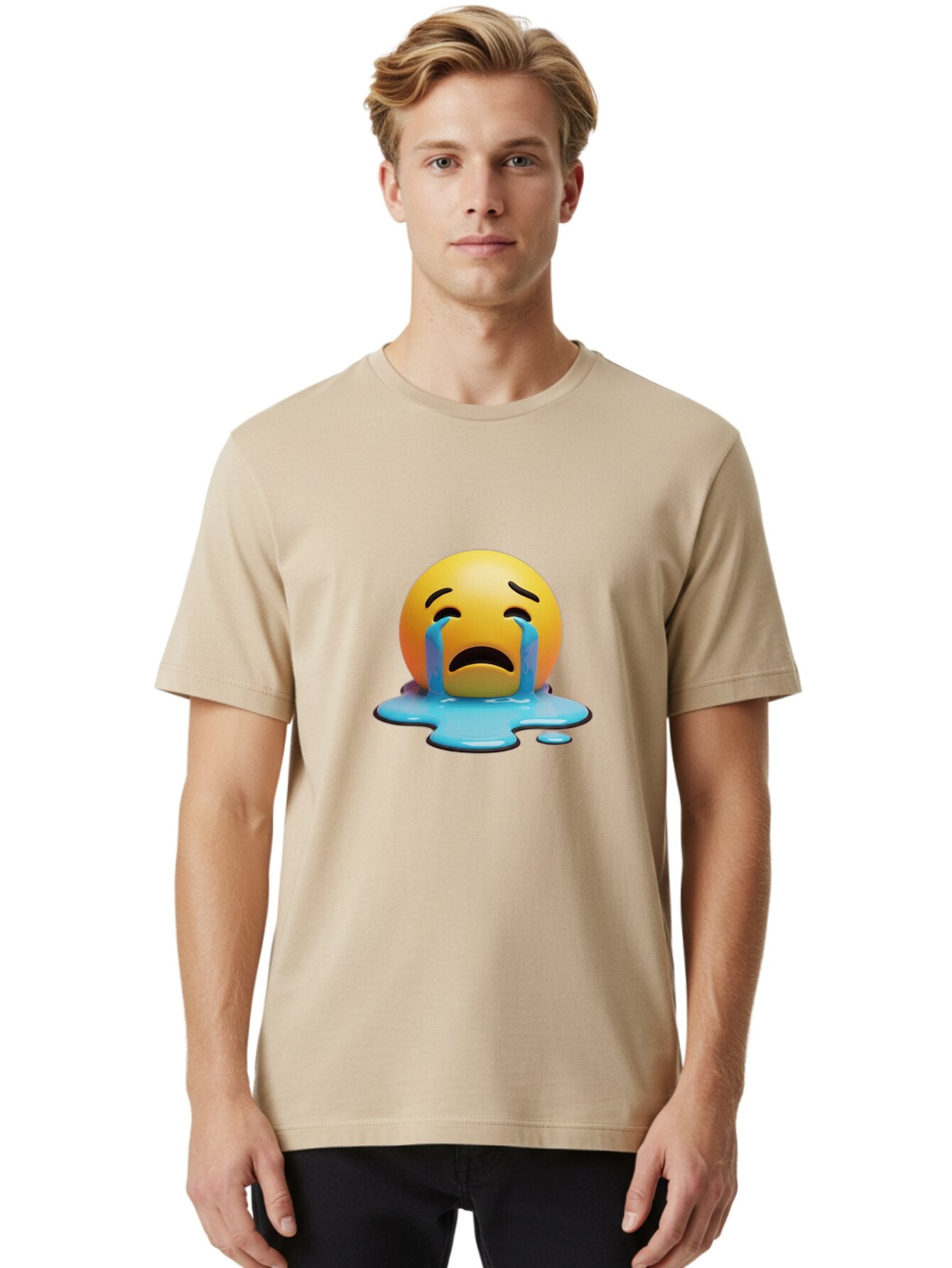 Crying-Face-1 Men'S Graphic Tee, 100% Cotton, Comfortable Casual Summer Wear, Machine Washable, Vintage Camera, Old Camera, Antique Camera, Black Camera, Classic Photography, Photography Equipment, Nostalgic Device, Film Camera, Camera Art Baq622 25