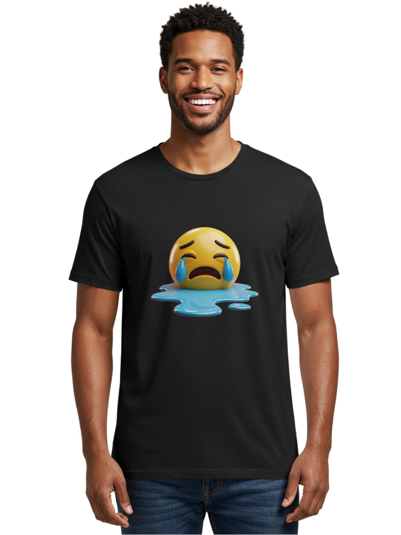 Crying-Face-2 Men'S Graphic Tee, 100% Cotton, Comfortable Casual Summer Wear, Machine Washable, Vintage Camera, Old Camera, Antique Camera, Black Camera, Classic Photography, Photography Equipment, Nostalgic Device, Film Camera, Camera Art Baq623 24