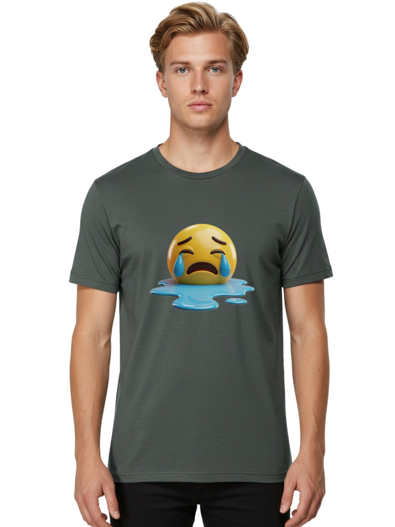 Crying-Face-2 Men'S Graphic Tee, 100% Cotton, Comfortable Casual Summer Wear, Machine Washable, Vintage Camera, Old Camera, Antique Camera, Black Camera, Classic Photography, Photography Equipment, Nostalgic Device, Film Camera, Camera Art Baq623 21