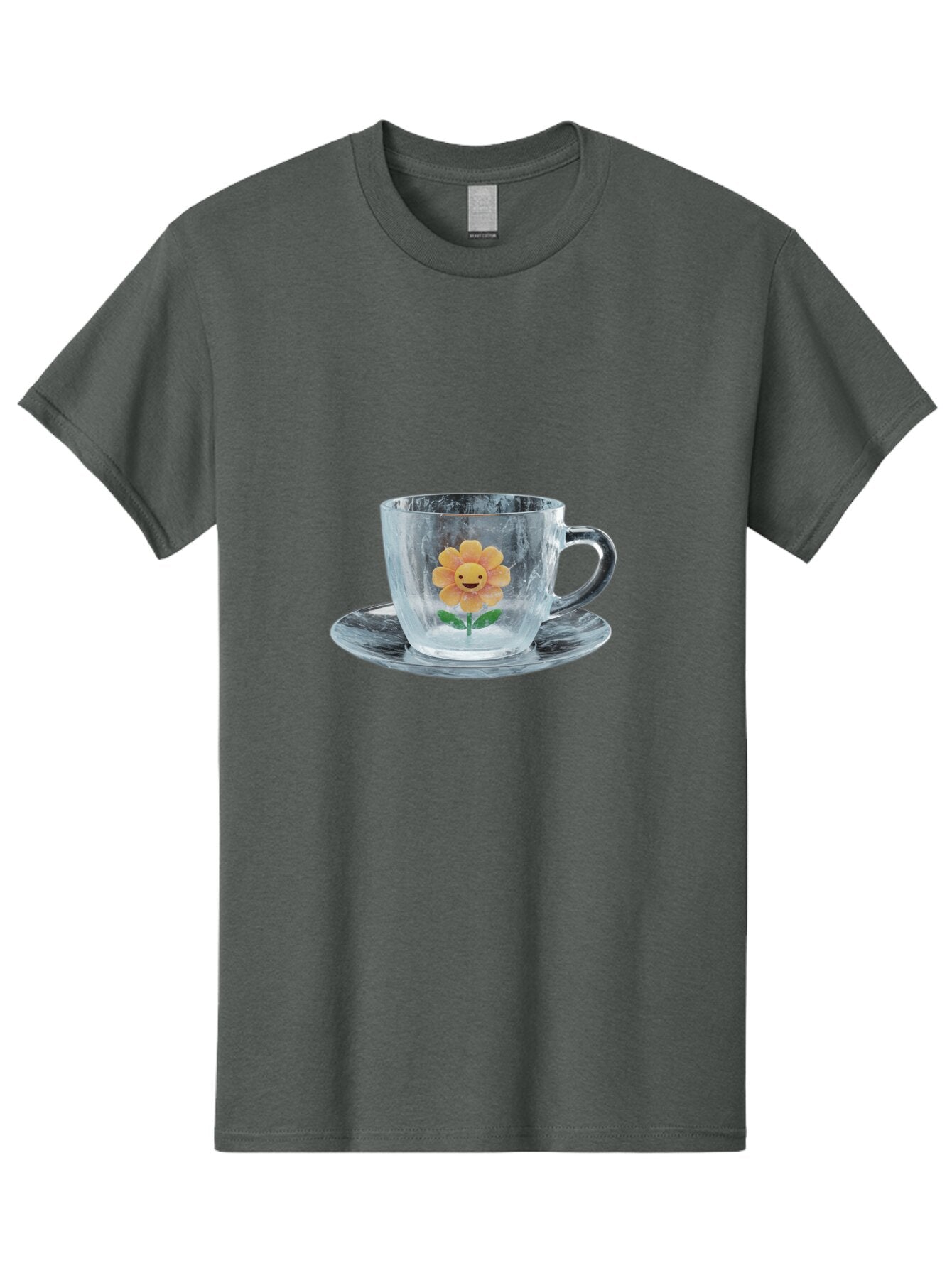 Cup-And-Saucer-With-Smiling-Sunflower Men'S Graphic Tee, 100% Cotton, Comfortable Casual Summer Wear, Machine Washable, Vintage Camera, Old Camera, Antique Camera, Black Camera, Classic Photography, Photography Equipment, Nostalgic Device, Baq635 14