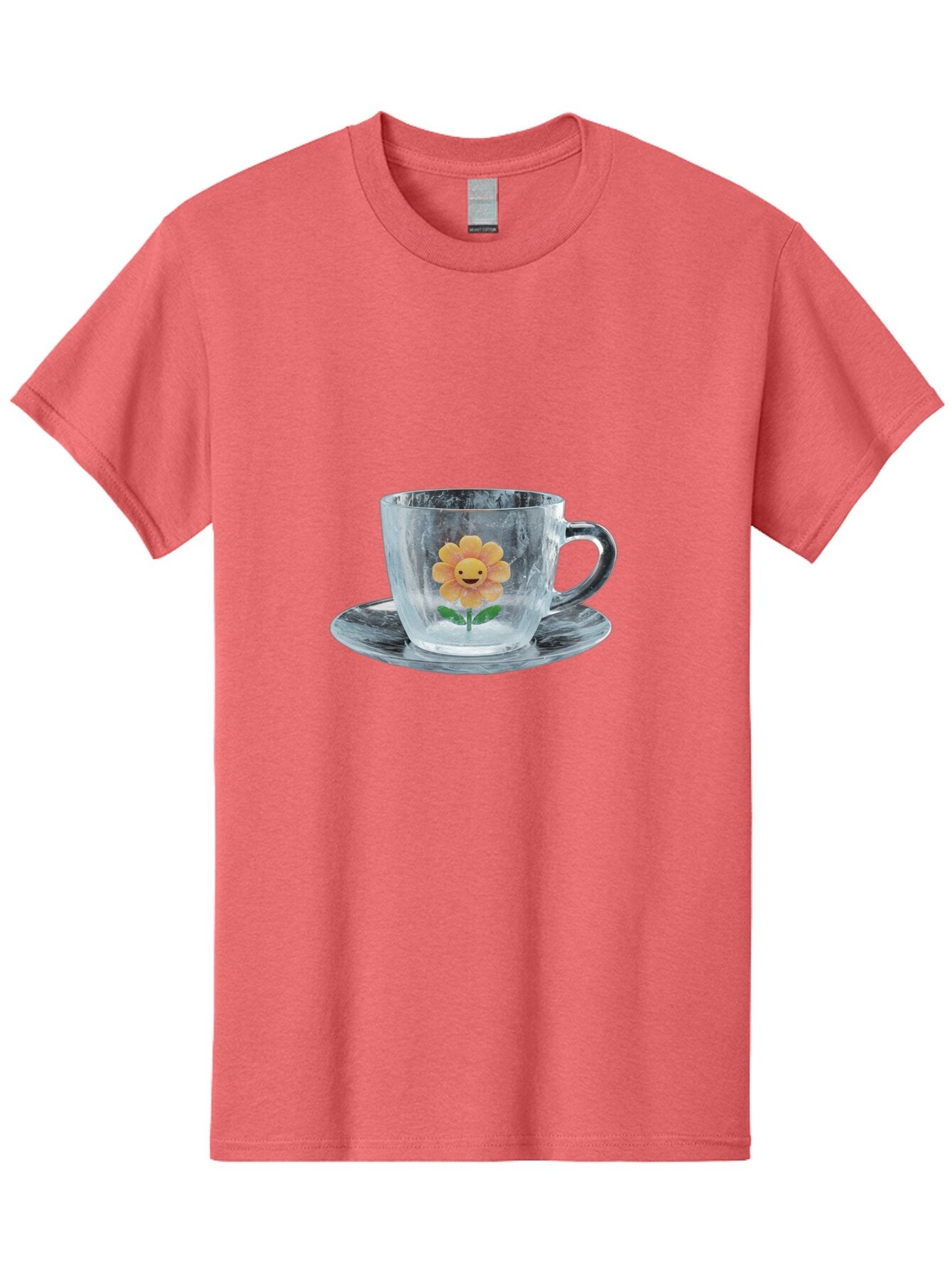 Cup-And-Saucer-With-Smiling-Sunflower Men'S Graphic Tee, 100% Cotton, Comfortable Casual Summer Wear, Machine Washable, Vintage Camera, Old Camera, Antique Camera, Black Camera, Classic Photography, Photography Equipment, Nostalgic Device, Baq635 11