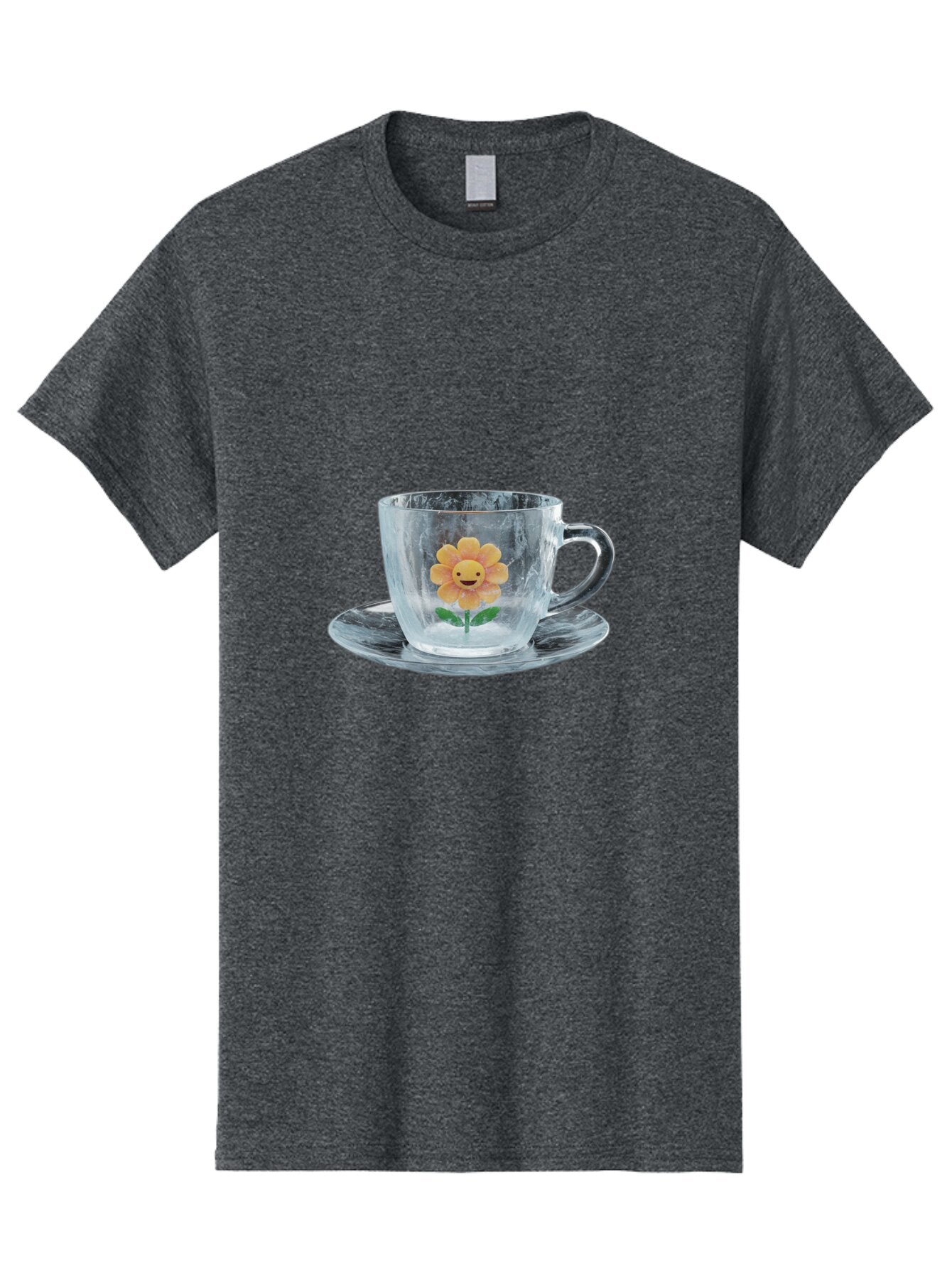 Cup-And-Saucer-With-Smiling-Sunflower Men'S Graphic Tee, 100% Cotton, Comfortable Casual Summer Wear, Machine Washable, Vintage Camera, Old Camera, Antique Camera, Black Camera, Classic Photography, Photography Equipment, Nostalgic Device, Baq635 12