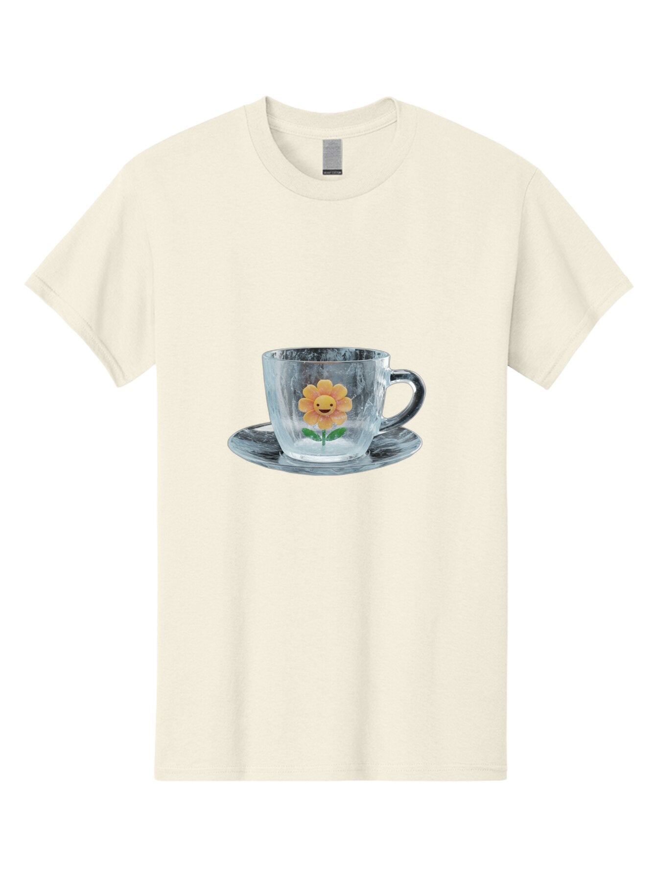 Cup-And-Saucer-With-Smiling-Sunflower Men'S Graphic Tee, 100% Cotton, Comfortable Casual Summer Wear, Machine Washable, Vintage Camera, Old Camera, Antique Camera, Black Camera, Classic Photography, Photography Equipment, Nostalgic Device, Baq635 13
