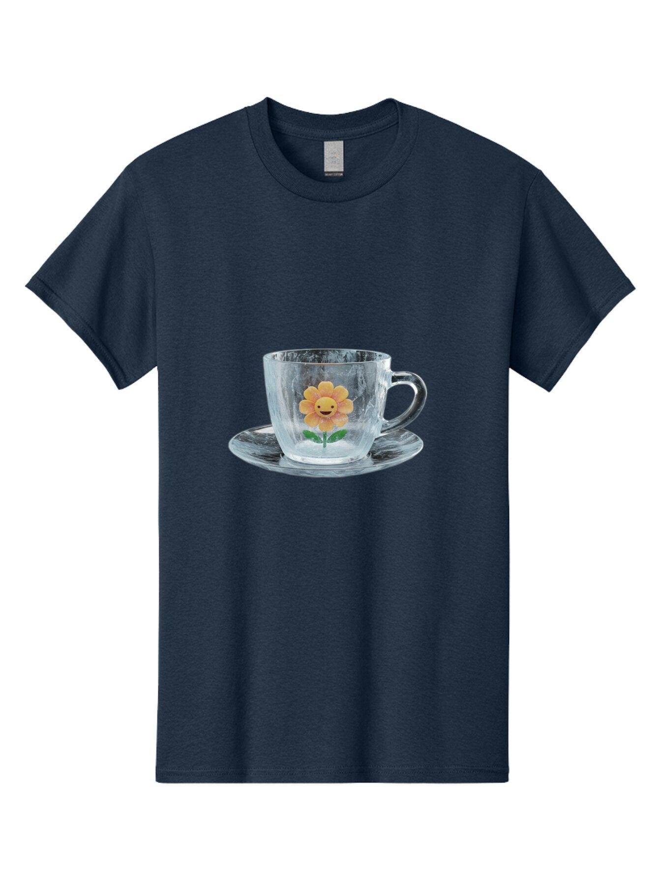 Cup-And-Saucer-With-Smiling-Sunflower Men'S Graphic Tee, 100% Cotton, Comfortable Casual Summer Wear, Machine Washable, Vintage Camera, Old Camera, Antique Camera, Black Camera, Classic Photography, Photography Equipment, Nostalgic Device, Baq635 9