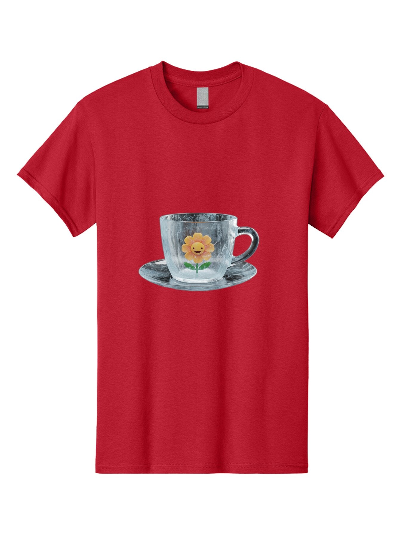 Cup-And-Saucer-With-Smiling-Sunflower Men'S Graphic Tee, 100% Cotton, Comfortable Casual Summer Wear, Machine Washable, Vintage Camera, Old Camera, Antique Camera, Black Camera, Classic Photography, Photography Equipment, Nostalgic Device, Baq635 6