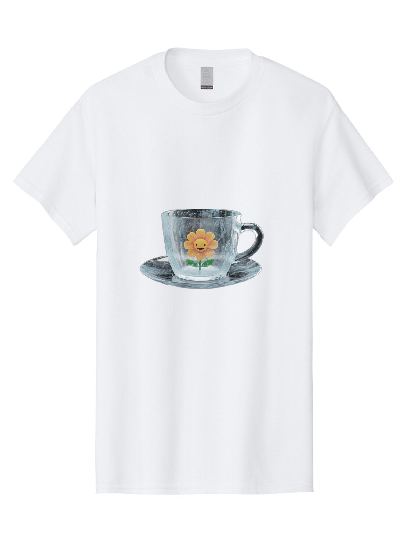 Cup-And-Saucer-With-Smiling-Sunflower Men'S Graphic Tee, 100% Cotton, Comfortable Casual Summer Wear, Machine Washable, Vintage Camera, Old Camera, Antique Camera, Black Camera, Classic Photography, Photography Equipment, Nostalgic Device, Baq635 7
