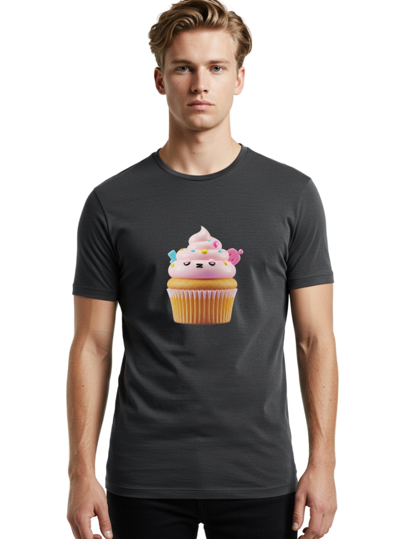 Cupcake-1 Men'S Graphic Tee, 100% Cotton, Comfortable Casual Summer Wear, Machine Washable, Vintage Camera, Old Camera, Antique Camera, Black Camera, Classic Photography, Photography Equipment, Nostalgic Device, Film Camera, Camera Art Baq637 17