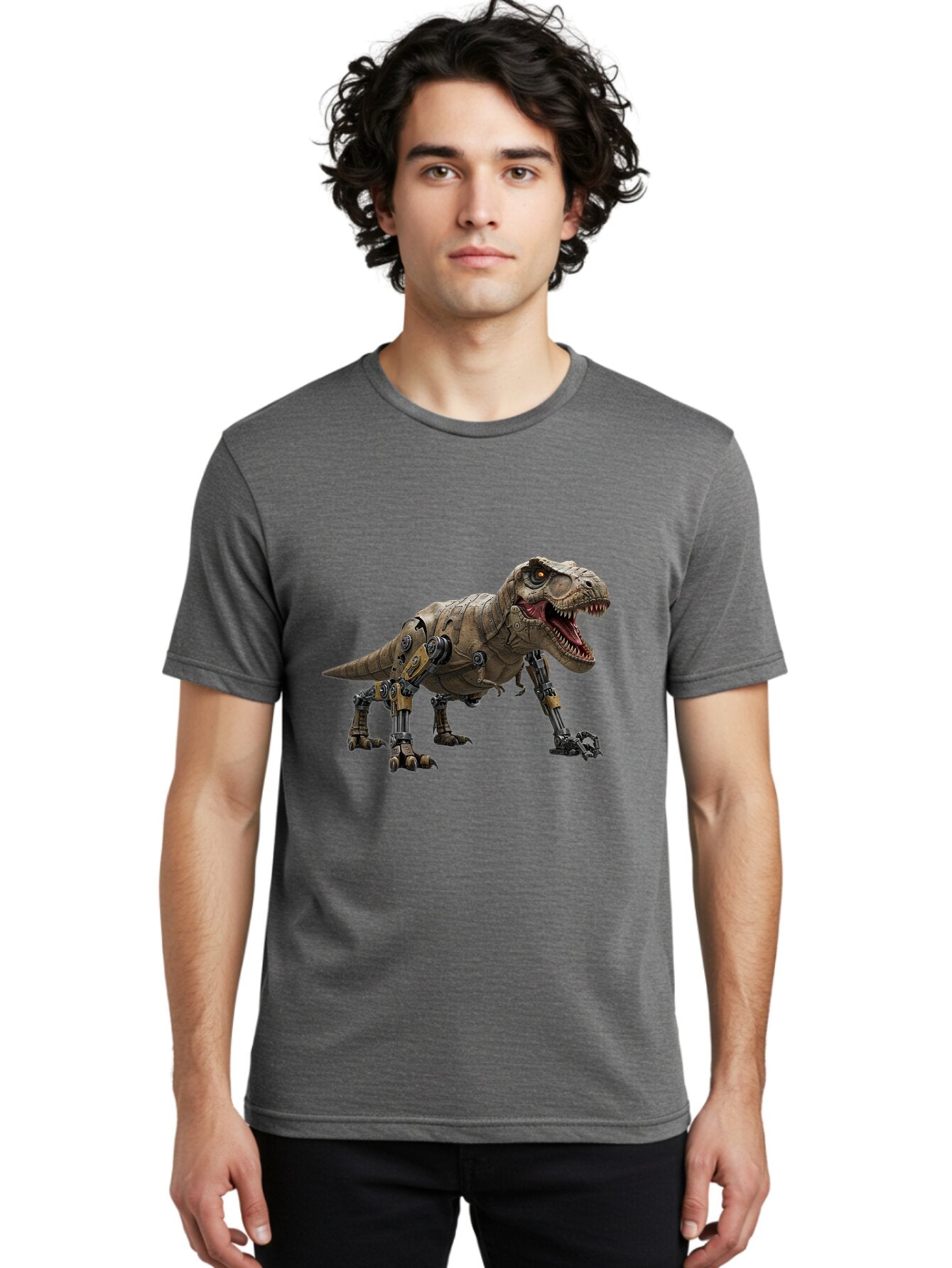 Cyborg-T-Rex Men'S Graphic Tee, 100% Cotton, Comfortable Casual Summer Wear, Machine Washable, Vintage Camera, Old Camera, Antique Camera, Black Camera, Classic Photography, Photography Equipment, Nostalgic Device, Film Camera, Camera Art Baq656 21