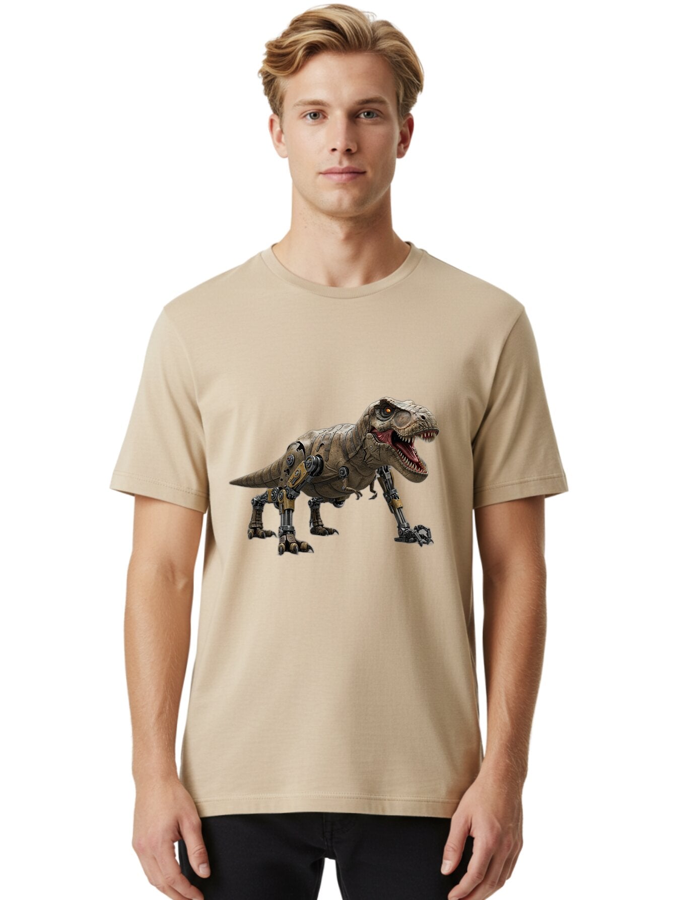 Cyborg-T-Rex Men'S Graphic Tee, 100% Cotton, Comfortable Casual Summer Wear, Machine Washable, Vintage Camera, Old Camera, Antique Camera, Black Camera, Classic Photography, Photography Equipment, Nostalgic Device, Film Camera, Camera Art Baq656 26