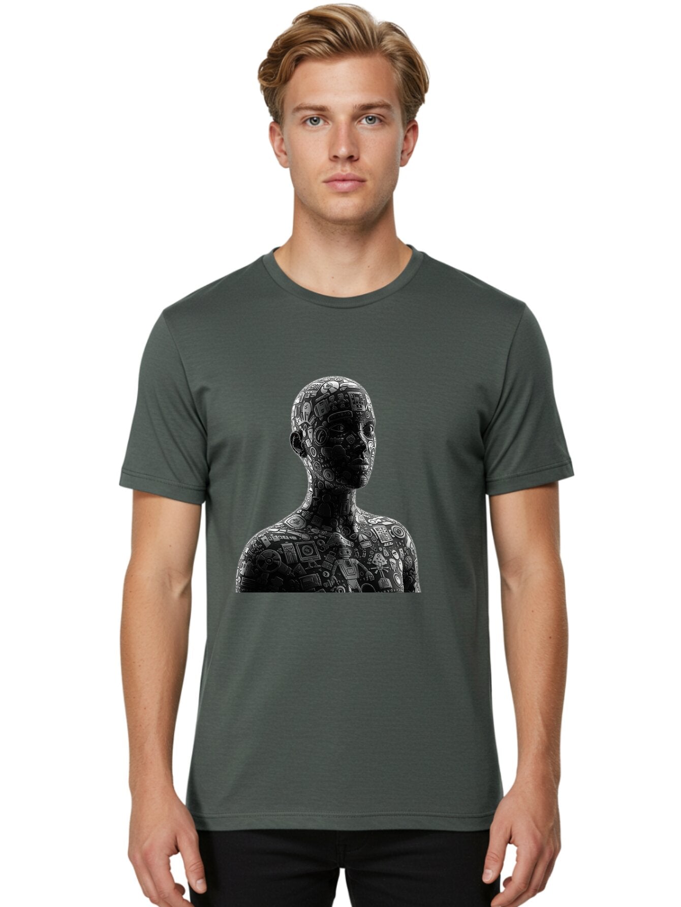 Cyborg Men'S Graphic Tee, 100% Cotton, Comfortable Casual Summer Wear, Machine Washable, Vintage Camera, Old Camera, Antique Camera, Black Camera, Classic Photography, Photography Equipment, Nostalgic Device, Film Camera, Camera Art Baq657 19