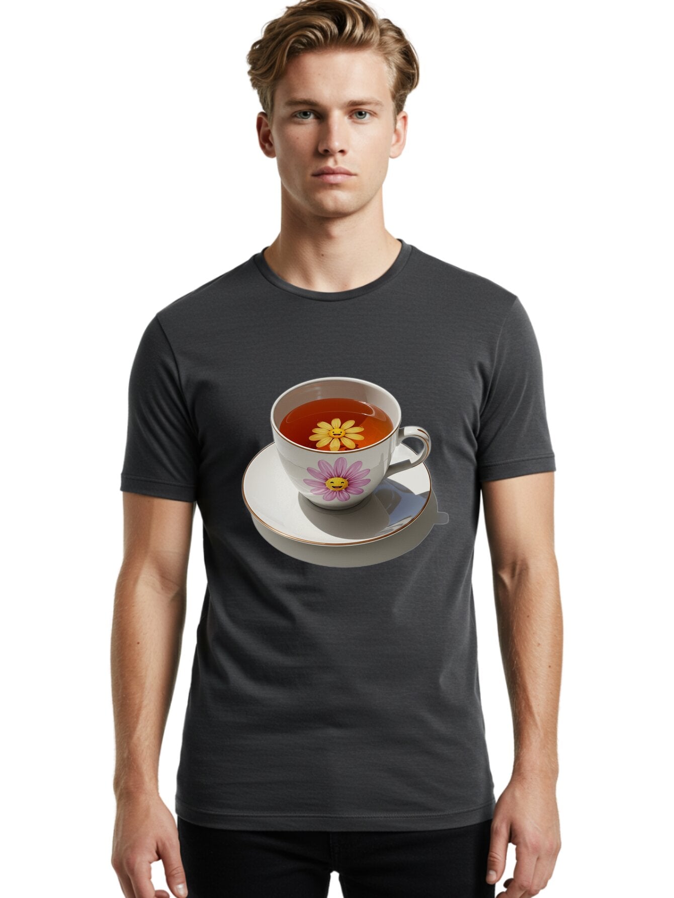 Daisy-Tea-Cup Men'S Graphic Tee, 100% Cotton, Comfortable Casual Summer Wear, Machine Washable, Vintage Camera, Old Camera, Antique Camera, Black Camera, Classic Photography, Photography Equipment, Nostalgic Device, Film Camera, Camera Art Baq662 20